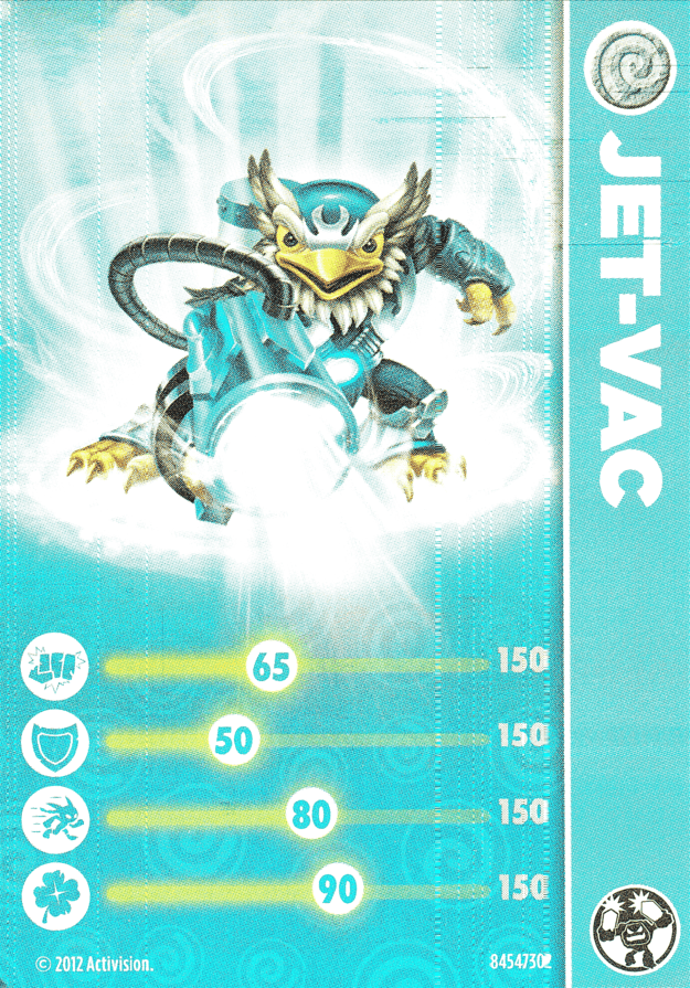 Skylanders Giants Jet-Vac Light Core Karte