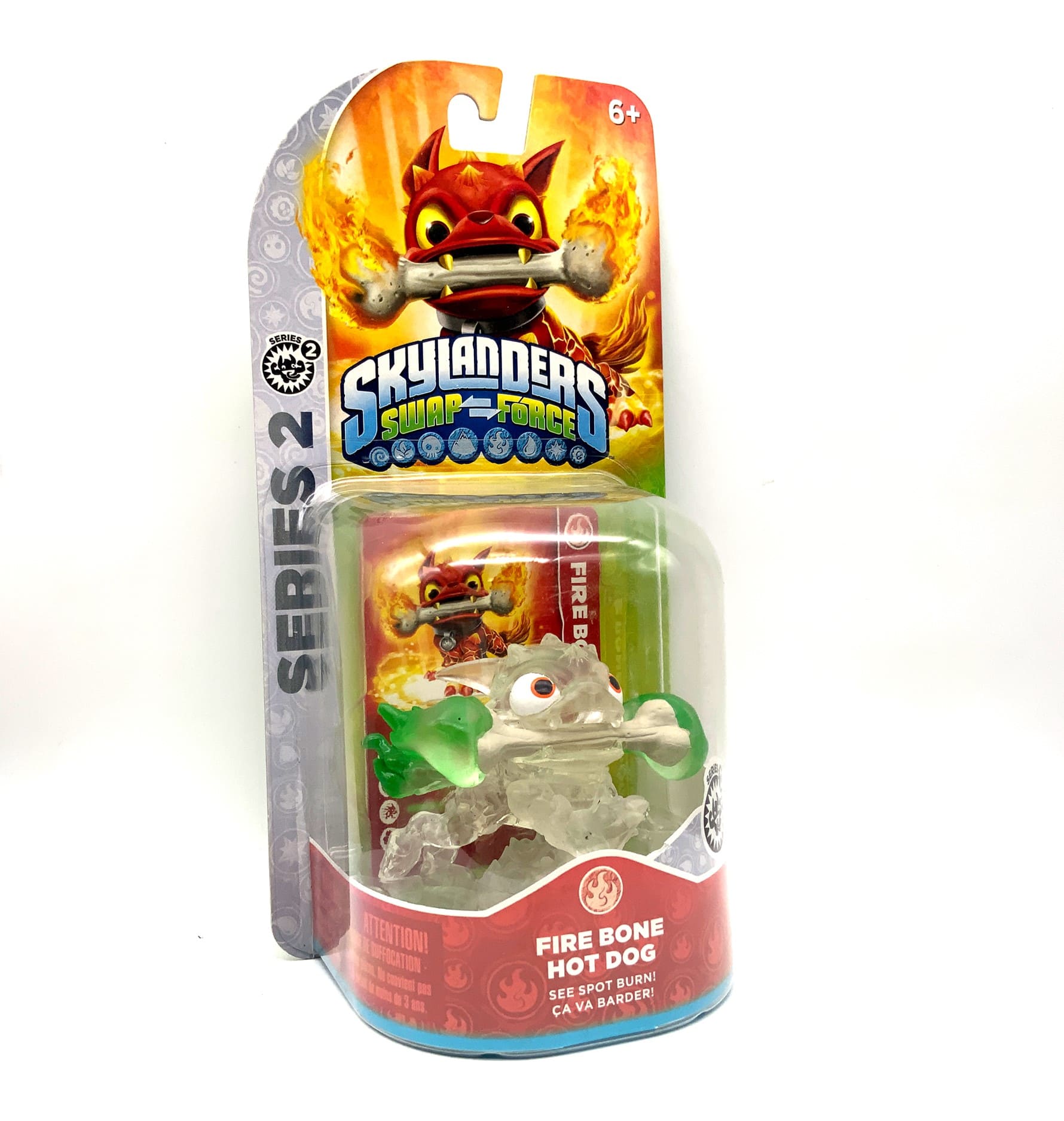 Skylanders Swap Force Frito Lay Crystal Clear Fire Bone Hot Dog Green Flames OVP