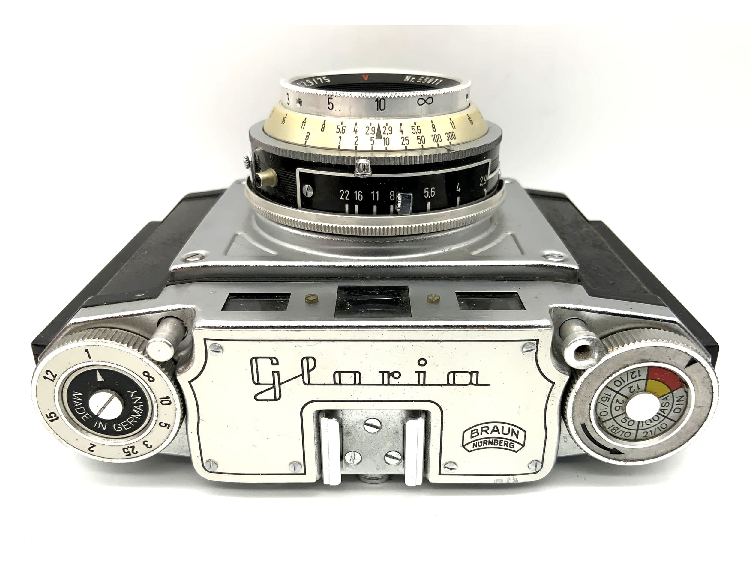 Braun Gloria rangefinder camera with Praxanar 1:2.9/75 red V Prontor-SVS analogue camera