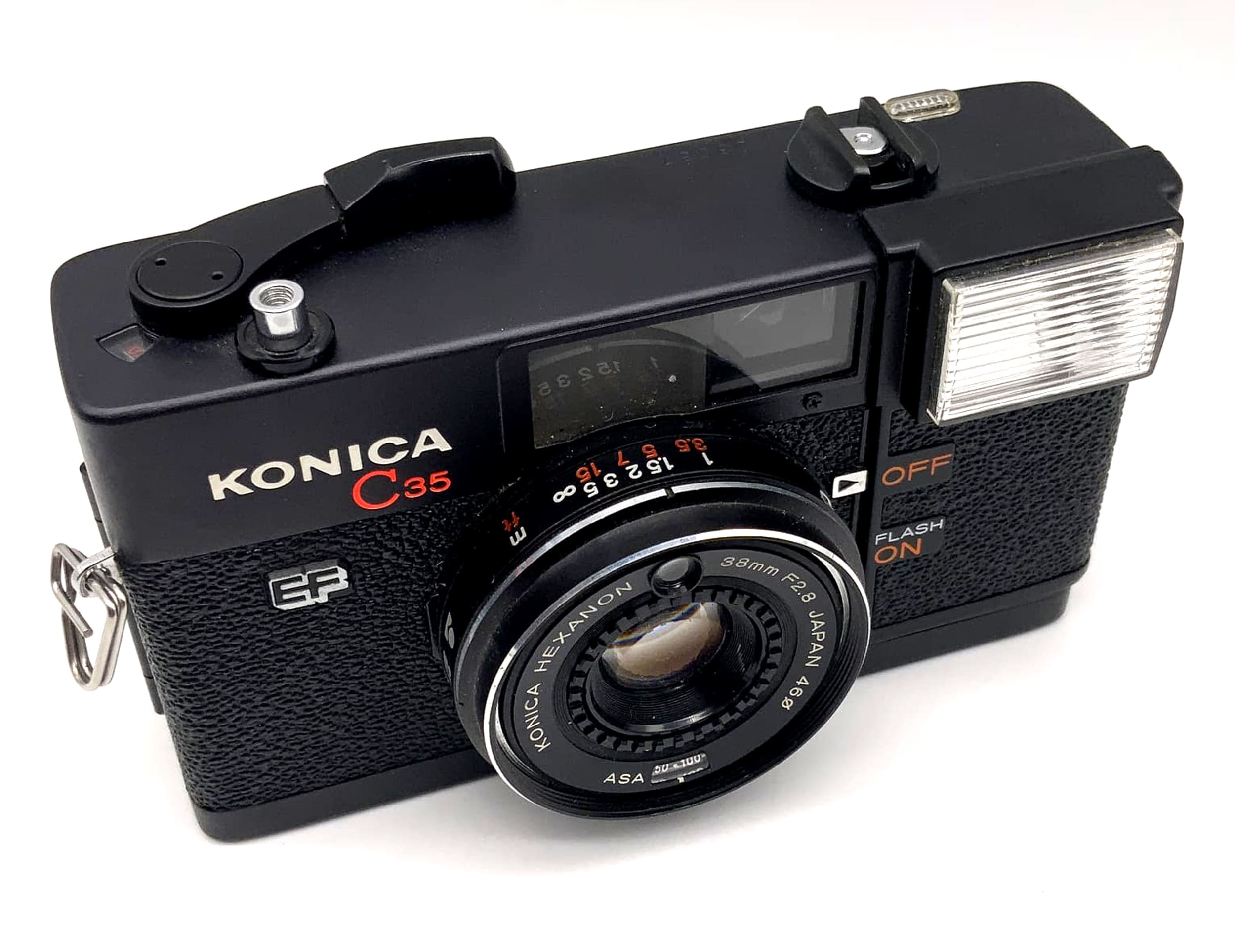 Konica C35 EF rangefinder camera with Hexanon 38mm 1:2.8 35mm compact camera