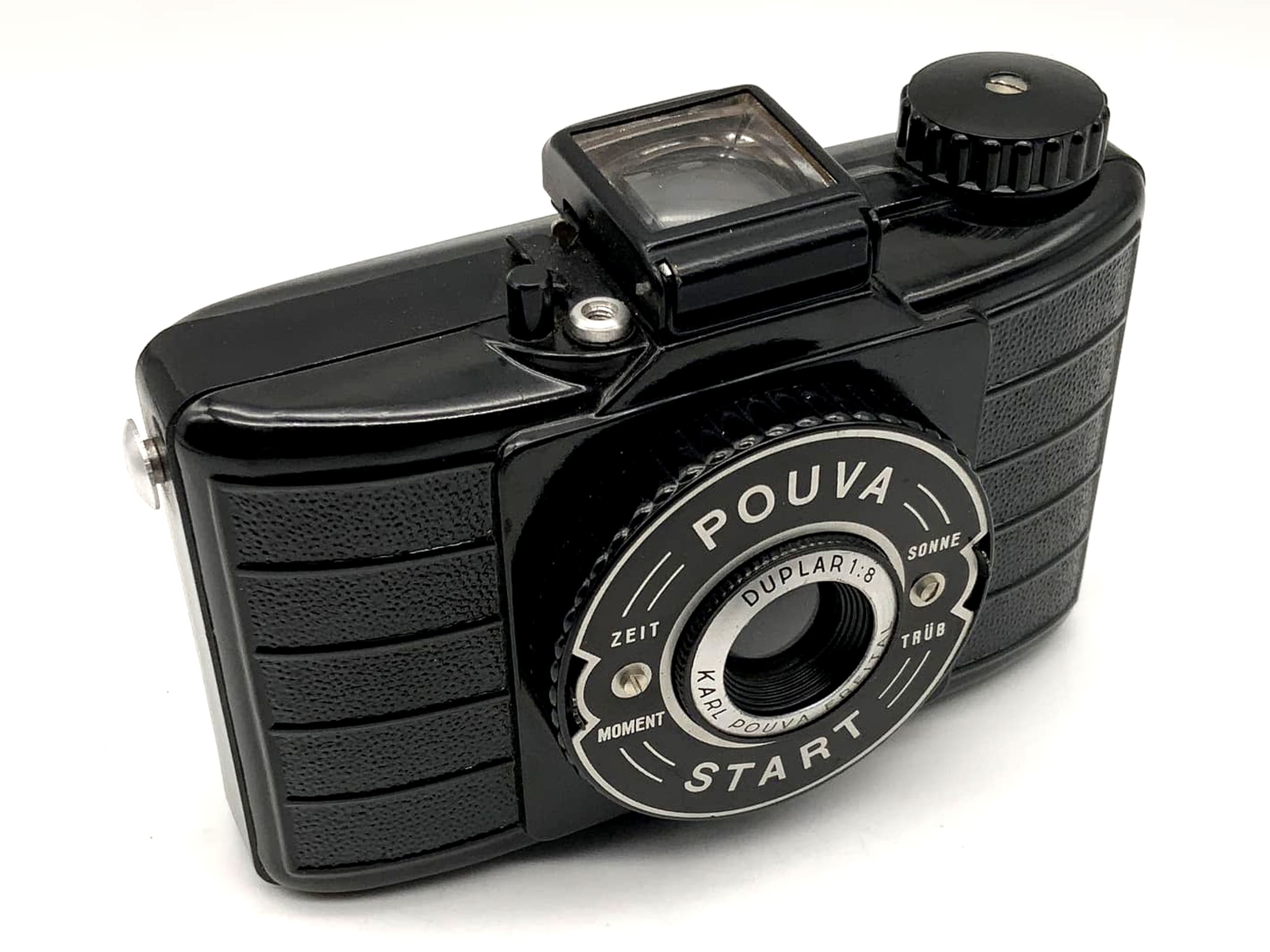 Caméra à film en rouleau Pouva Start avec caméra analogique à film en rouleau Duplar 1:8 en bakélite