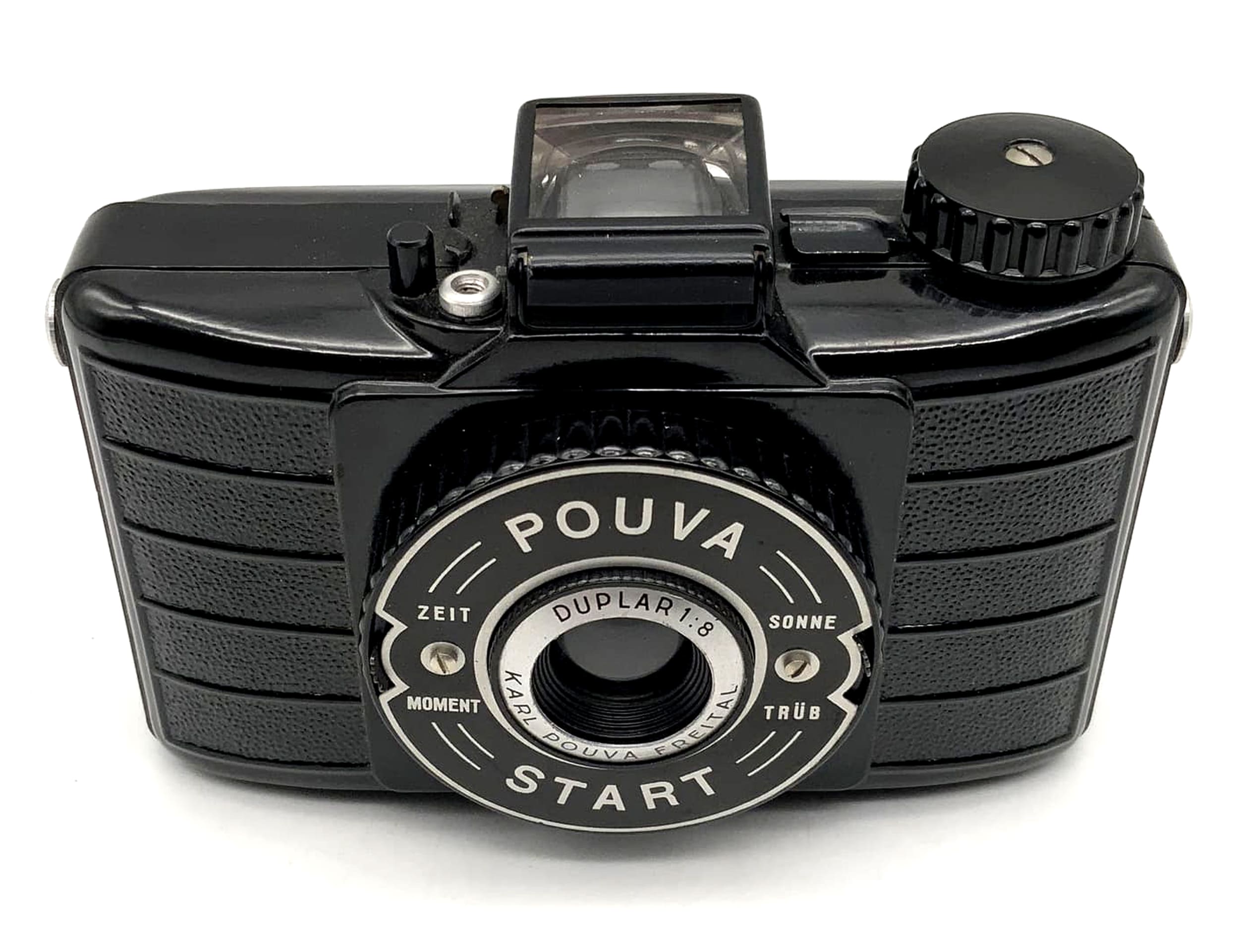 Caméra à film en rouleau Pouva Start avec caméra analogique à film en rouleau Duplar 1:8 en bakélite