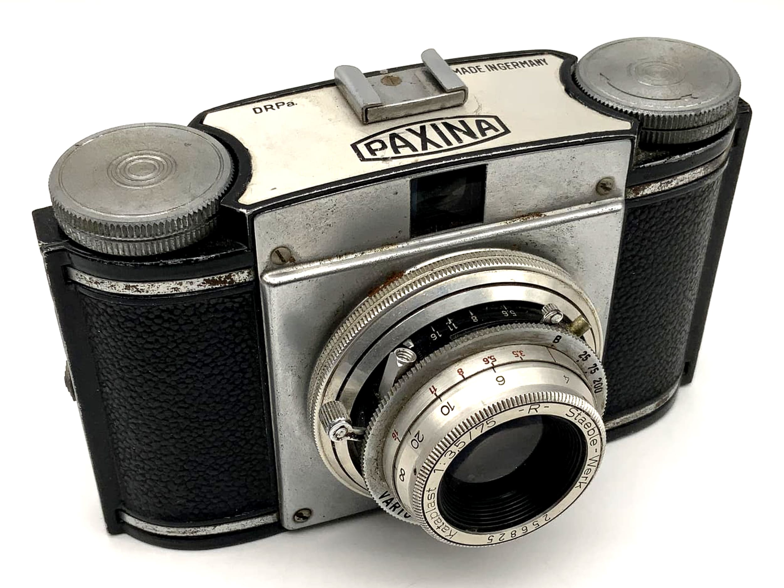 Appareil photo à pellicule Braun Paxina Vario avec Staeble Kataplast 1:3,5/75-R