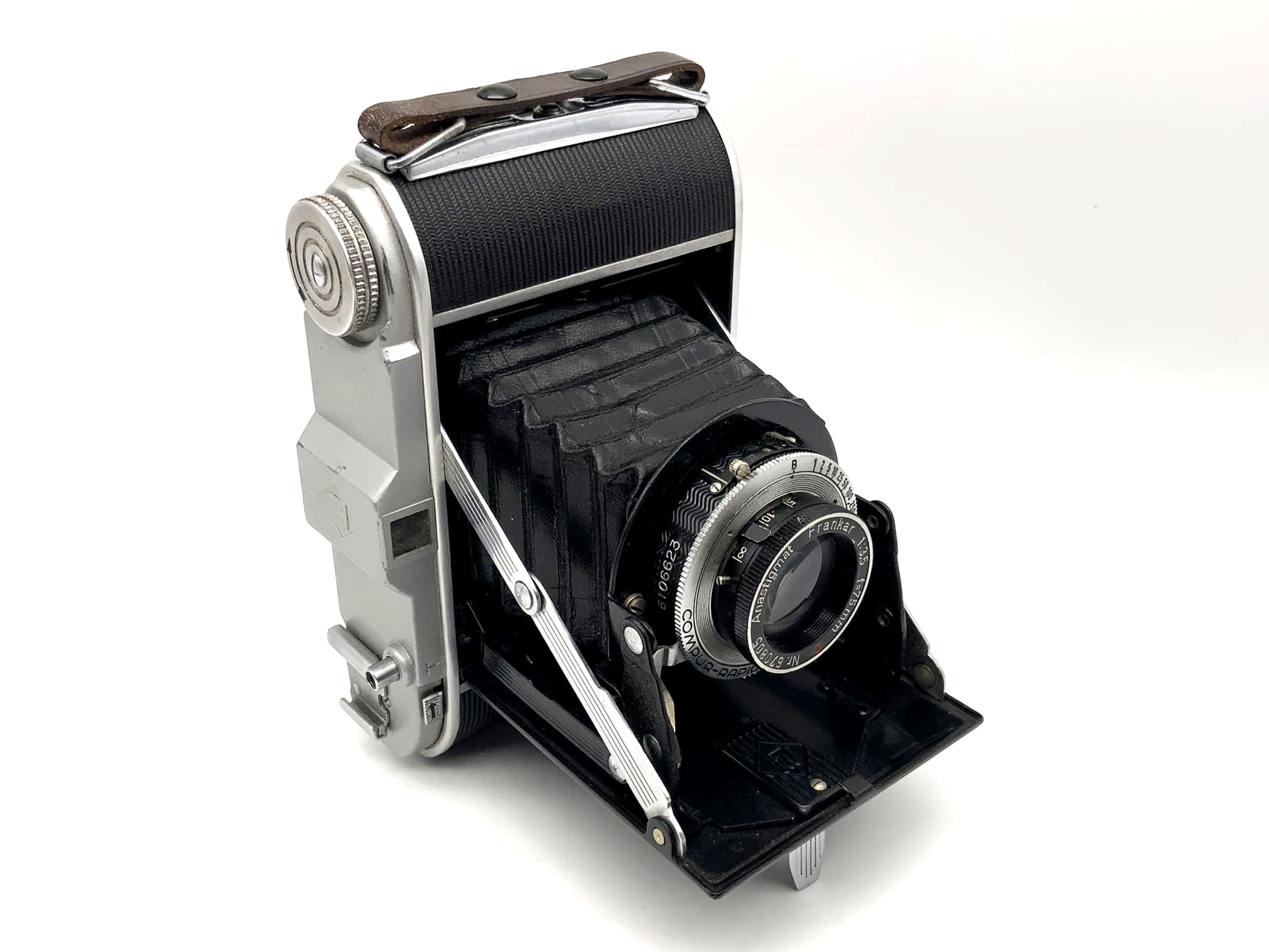 Appareil photo pliant Franka Solida avec Frankar Anastigmat 1:3,5 f=75mm rouge C Compur-Rapid