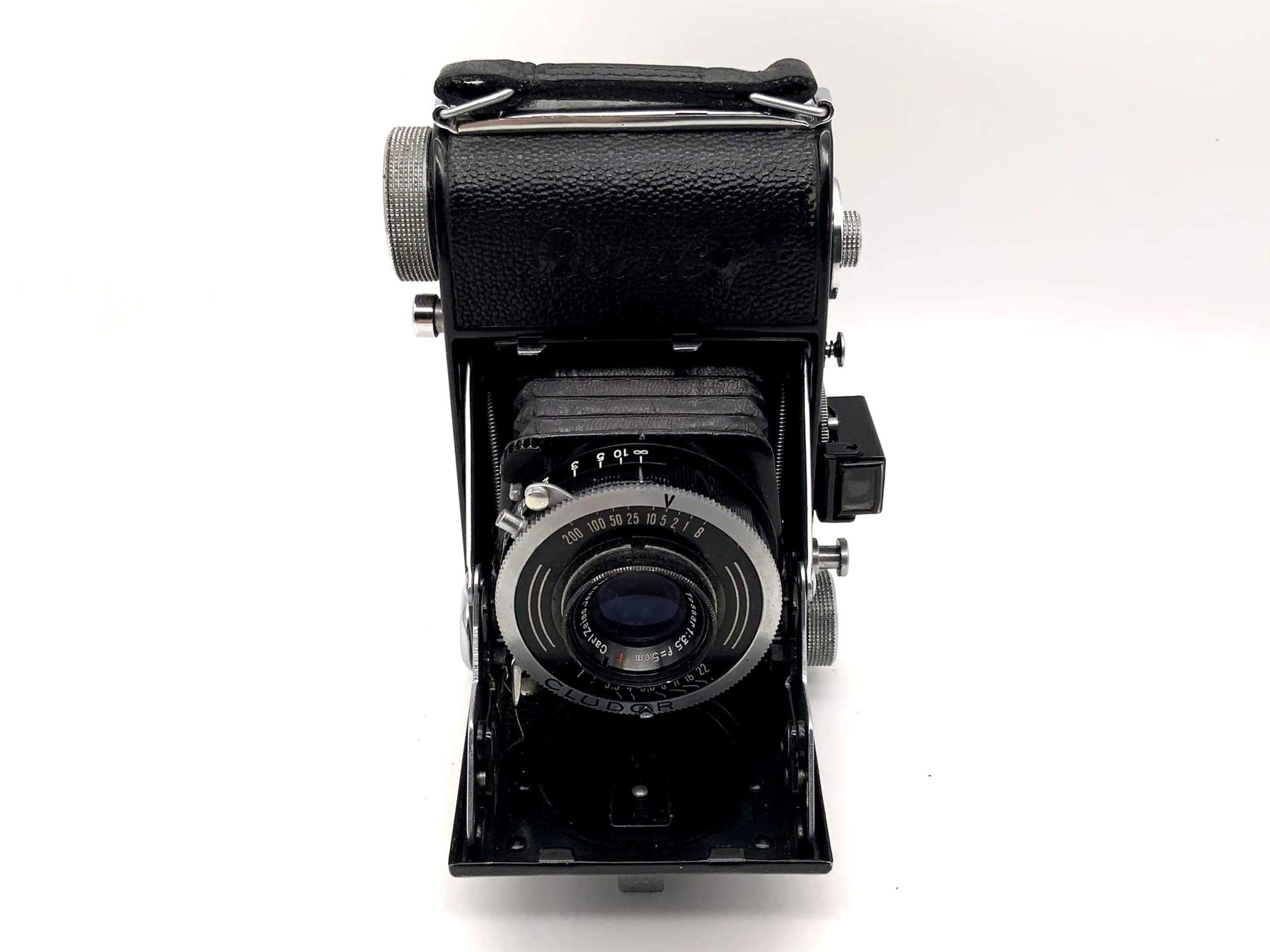 Appareil photo pliant Balda Beltica avec objectif Carl Zeiss Tessar 1:3,5 f = 5 cm rouge T Cludor