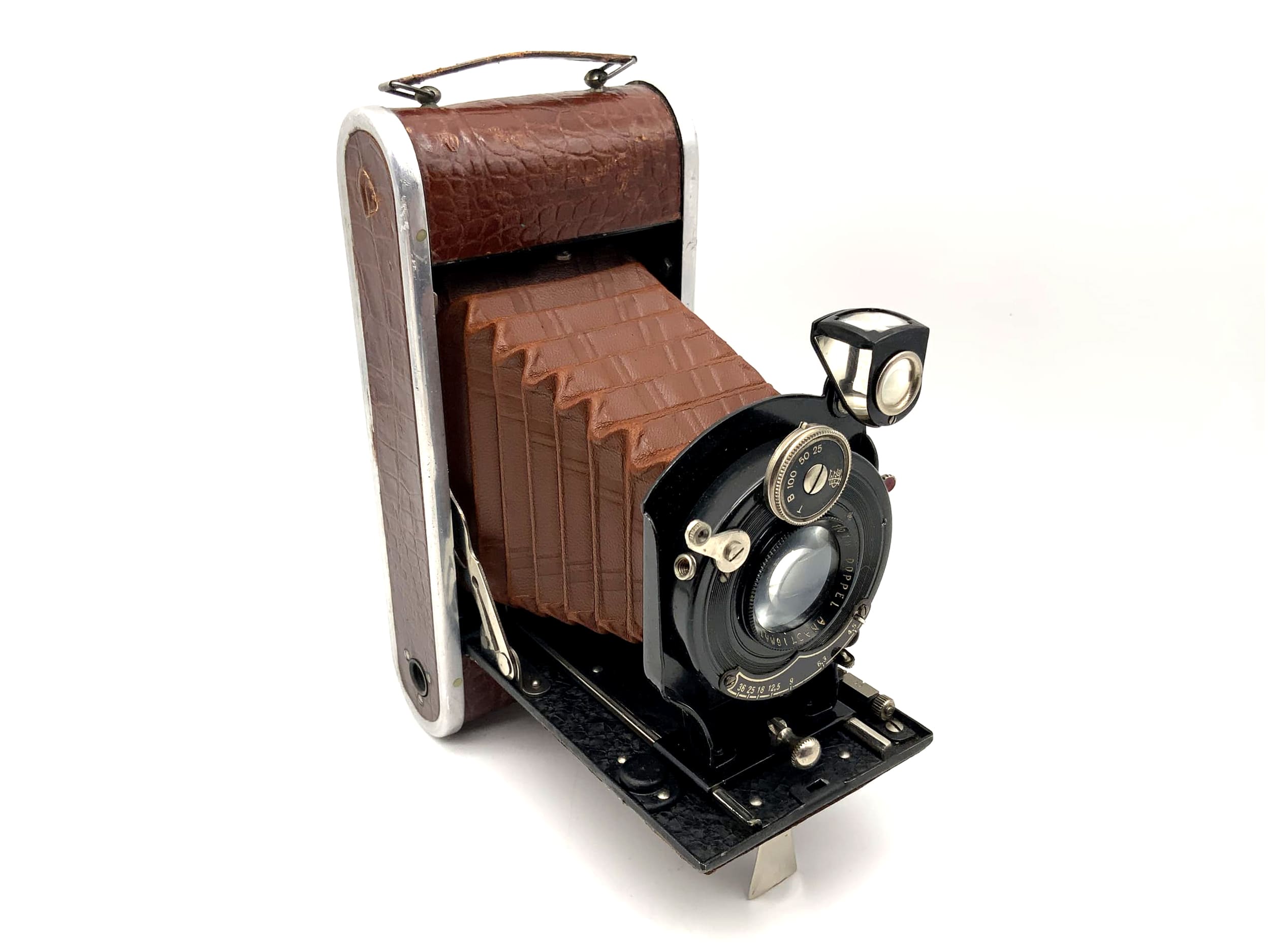 Appareil photo pliant L. Schaller Foth avec double Anastigmat 1:4,5 F=105mm