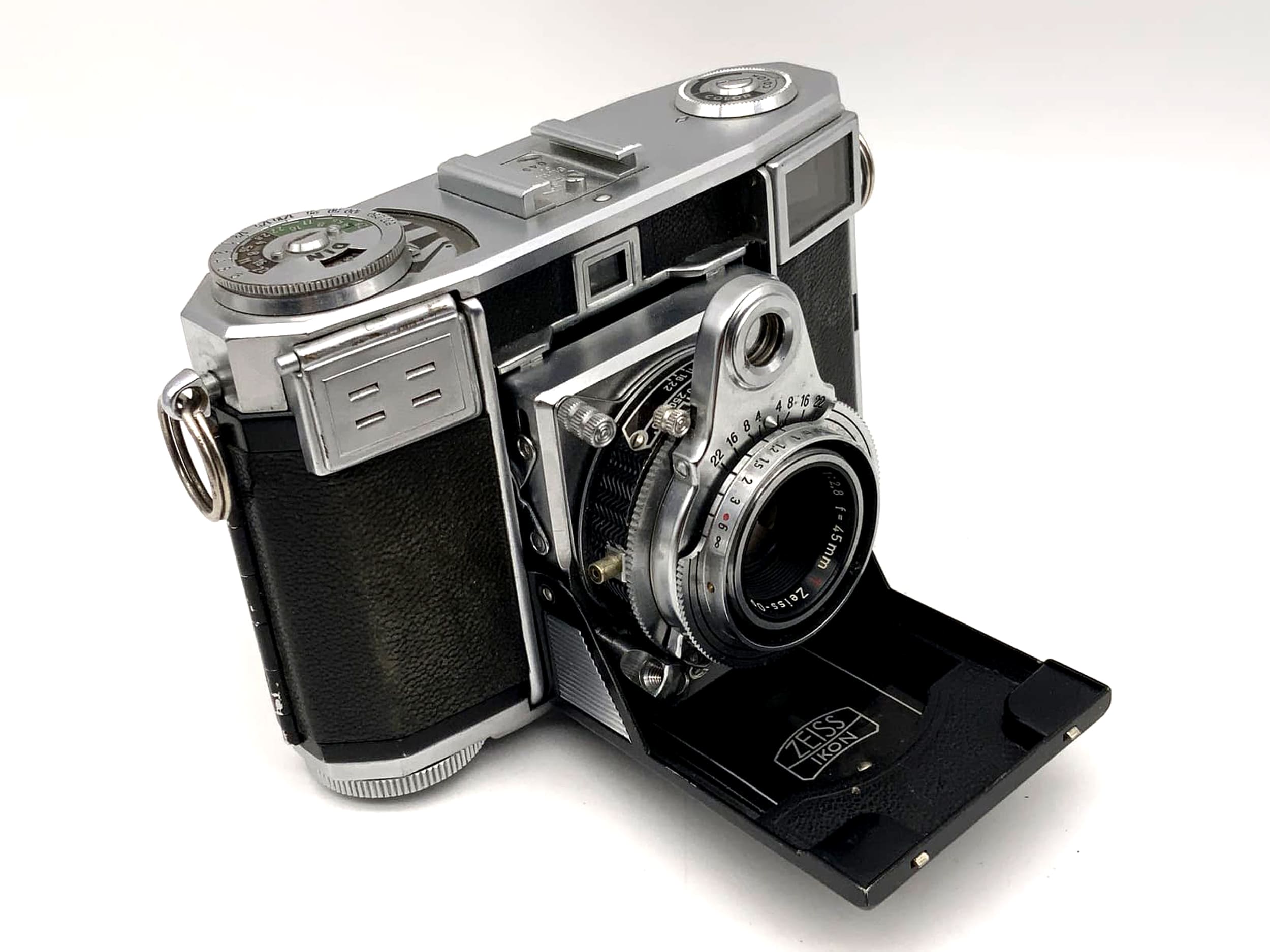 Appareil photo pliable Zeiss Ikon Contessa avec Zeiss Opton Tessar 1:2.8 f=45mm rouge T Beli!