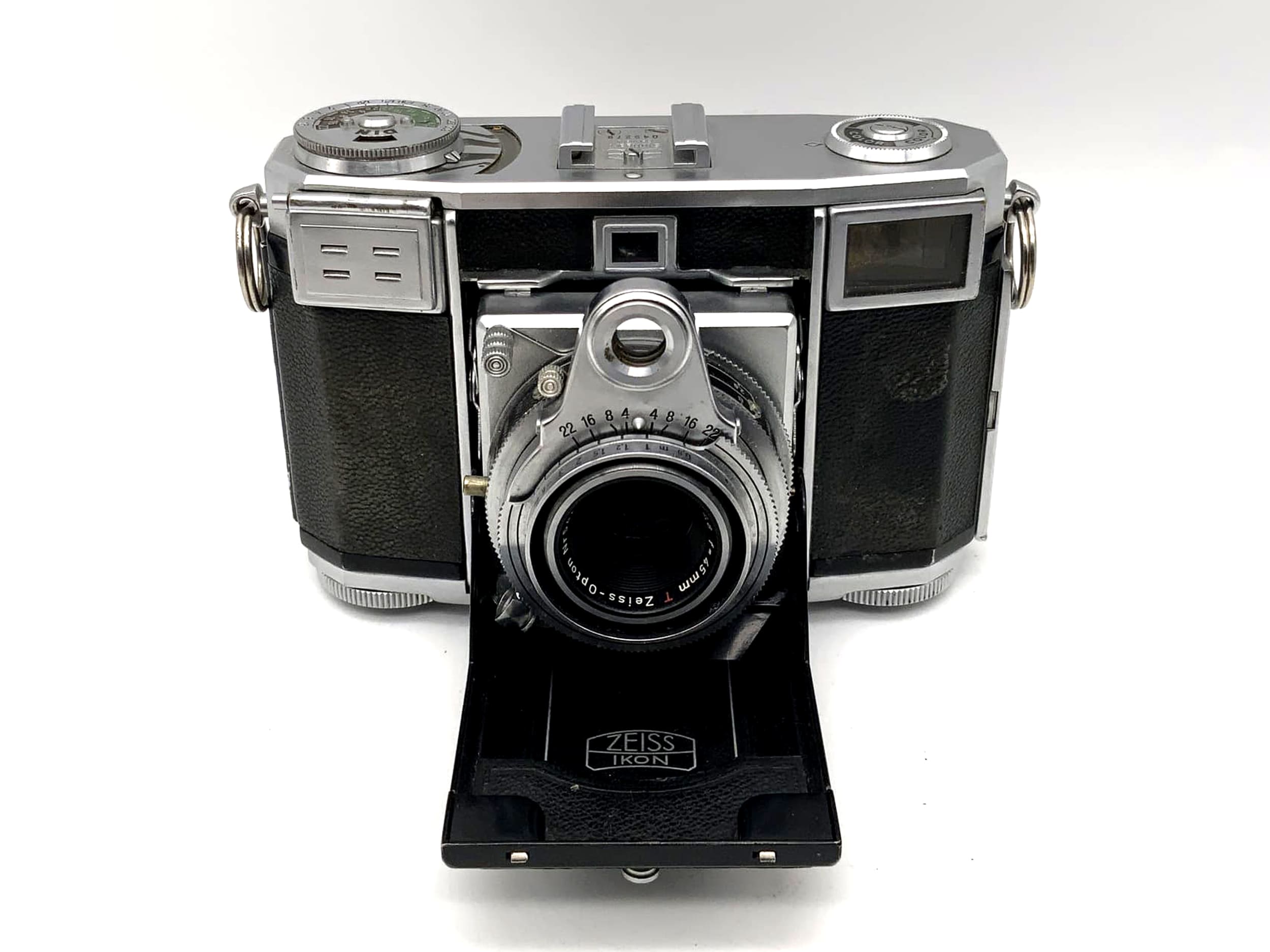 Appareil photo pliable Zeiss Ikon Contessa avec Zeiss Opton Tessar 1:2.8 f=45mm rouge T Beli!