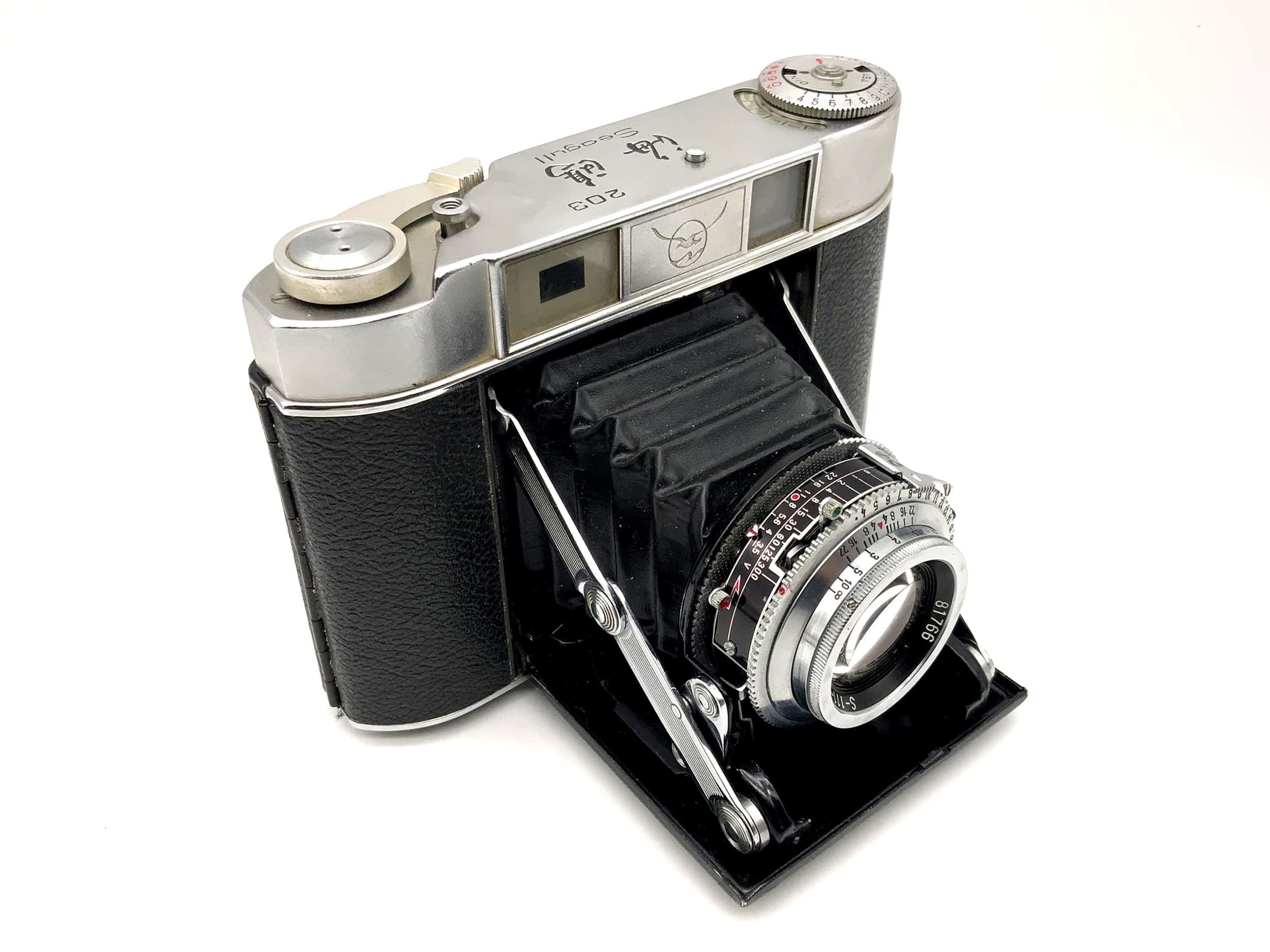 Appareil photo pliable Seagull 203 avec objectif S-111-2 3,5/75 défectueux