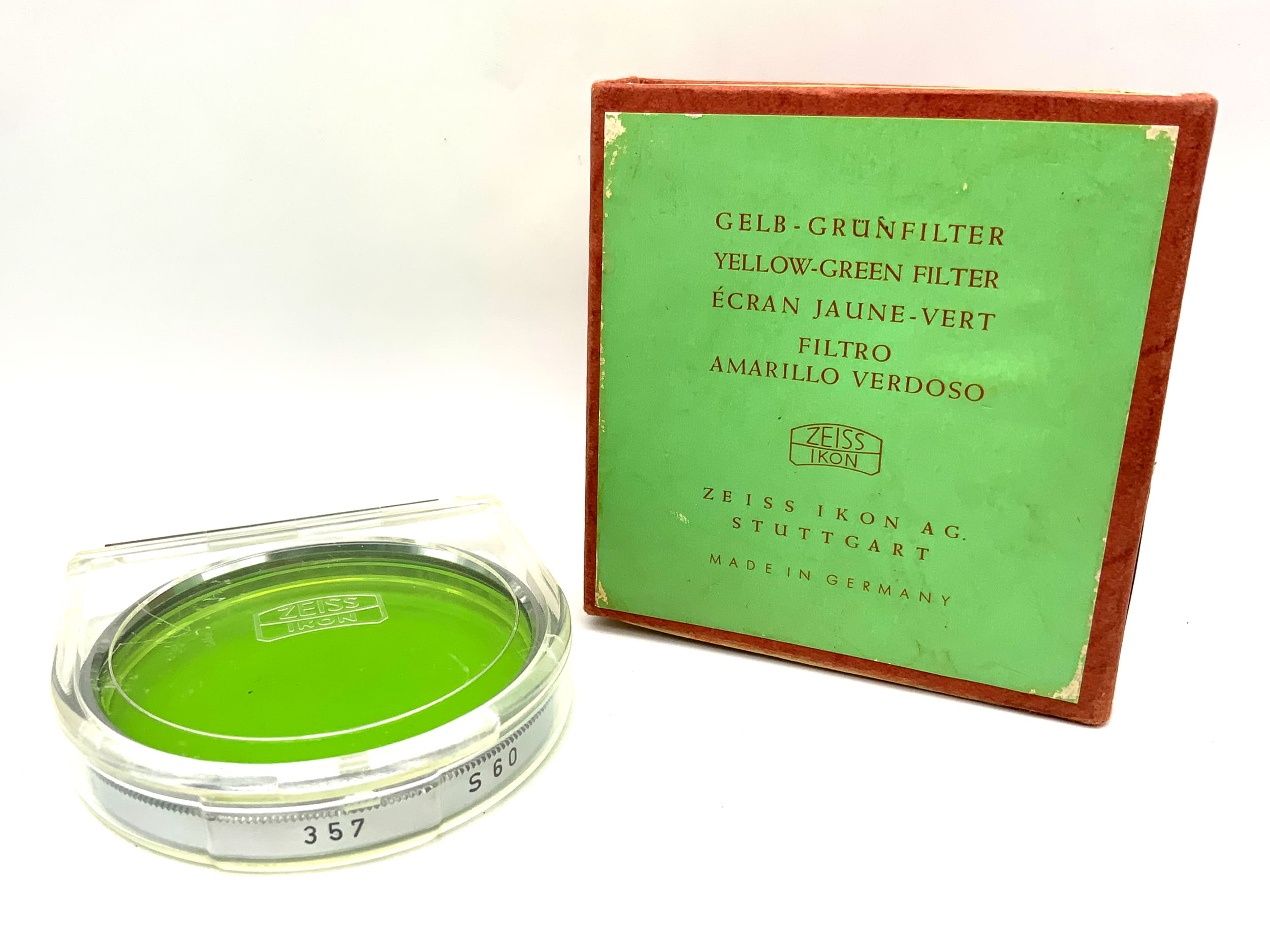 Zeiss Ikon Farbfilter S 60 gelb/grün yellow/green 357/GR in OVP Filter 60mm
