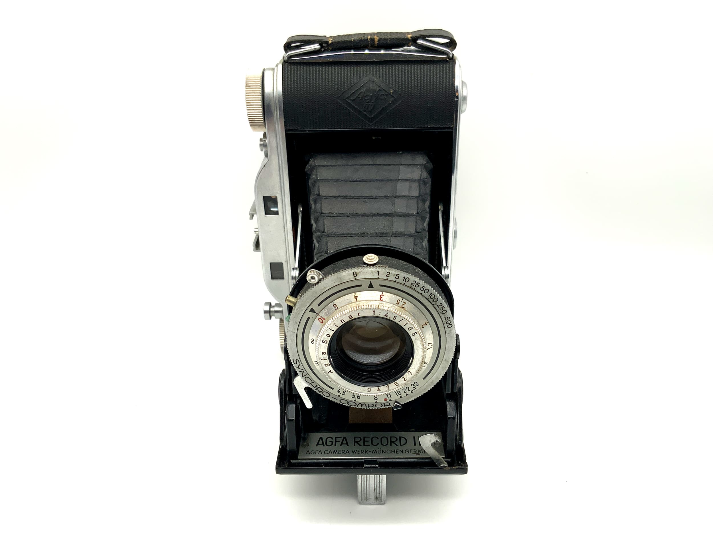 Agfa Record III folding camera with Solinar 1:4.5 105mm Synchro Compur analogue camera