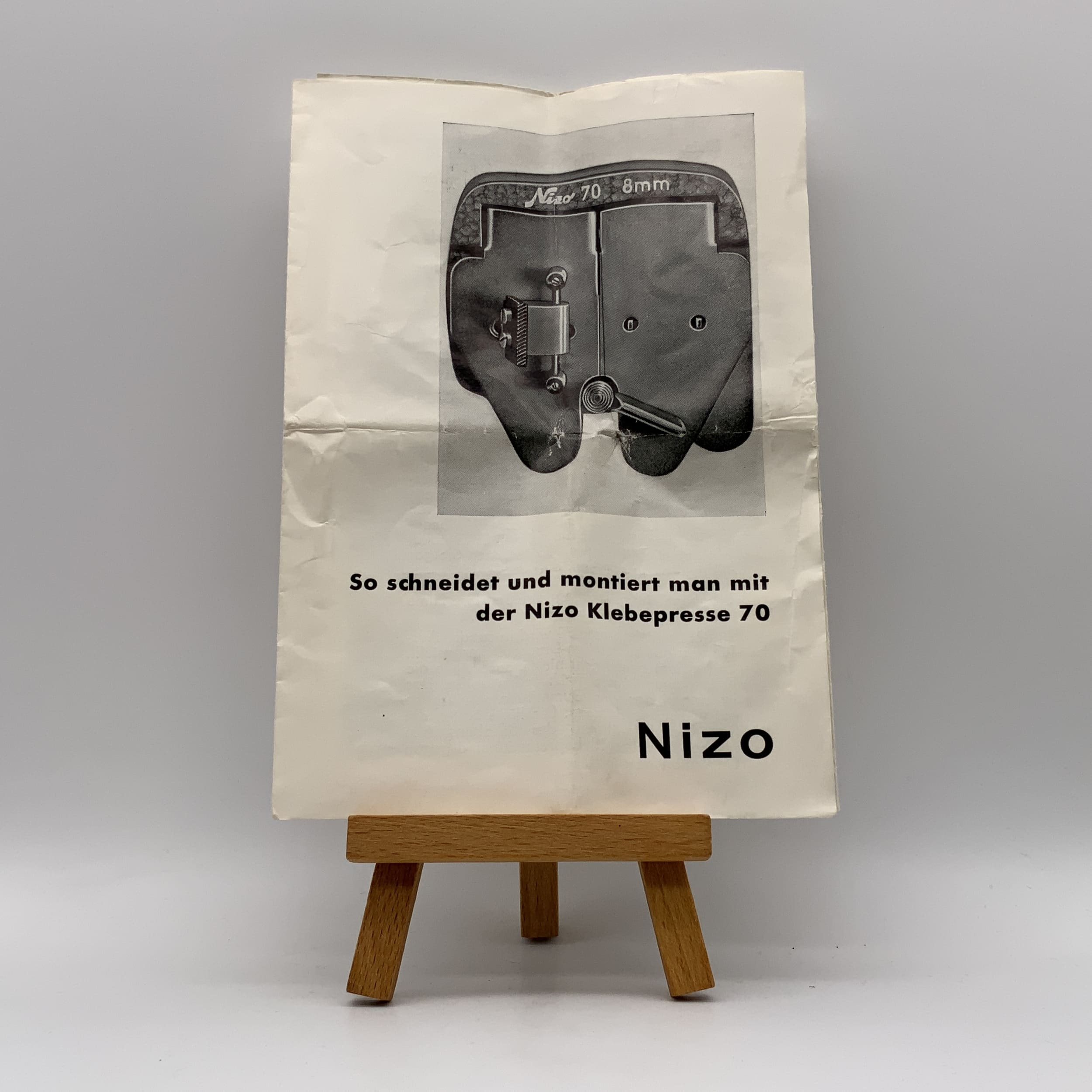 Manuel d'utilisation de la presse à colle Nizo Glue Press 70 (en allemand)