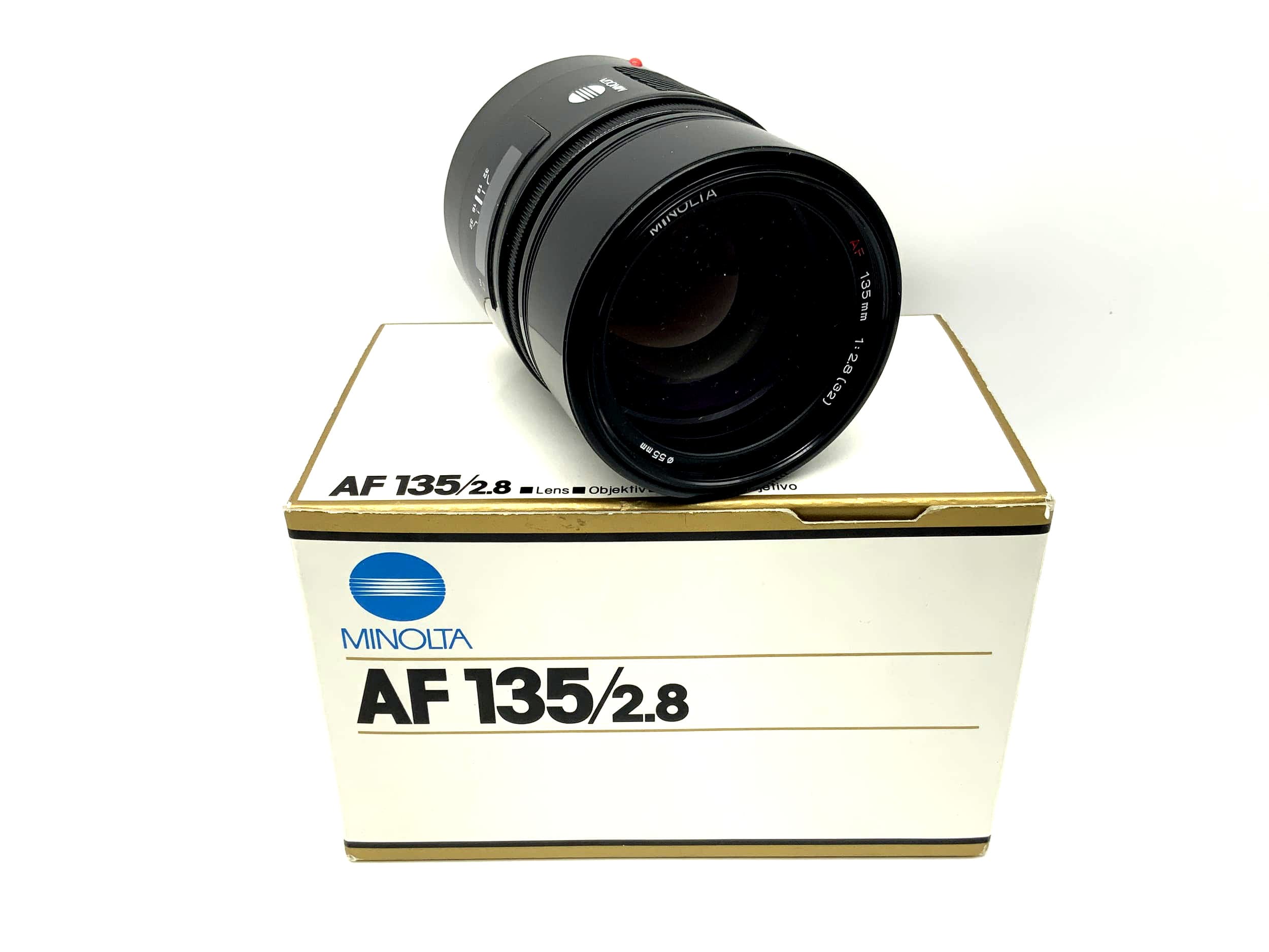 Objectif Minolta 135 mm 1:2,8 AF avec objectif d'appareil photo OVP (Minolta AF/Sony A)