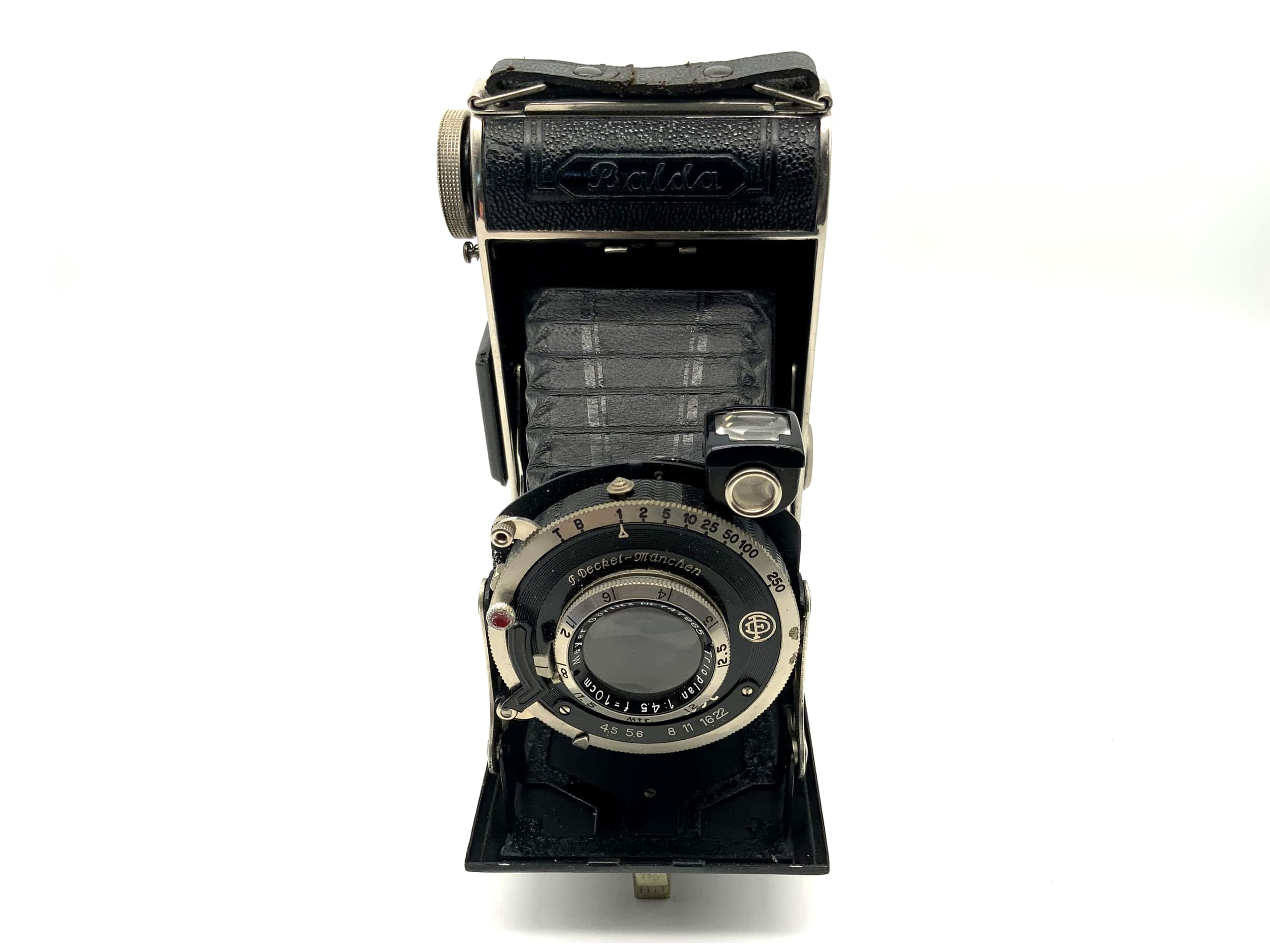 Balda folding camera with Meyer Görlitz Trioplan 1:4.5 10cm 100mm Compur FD