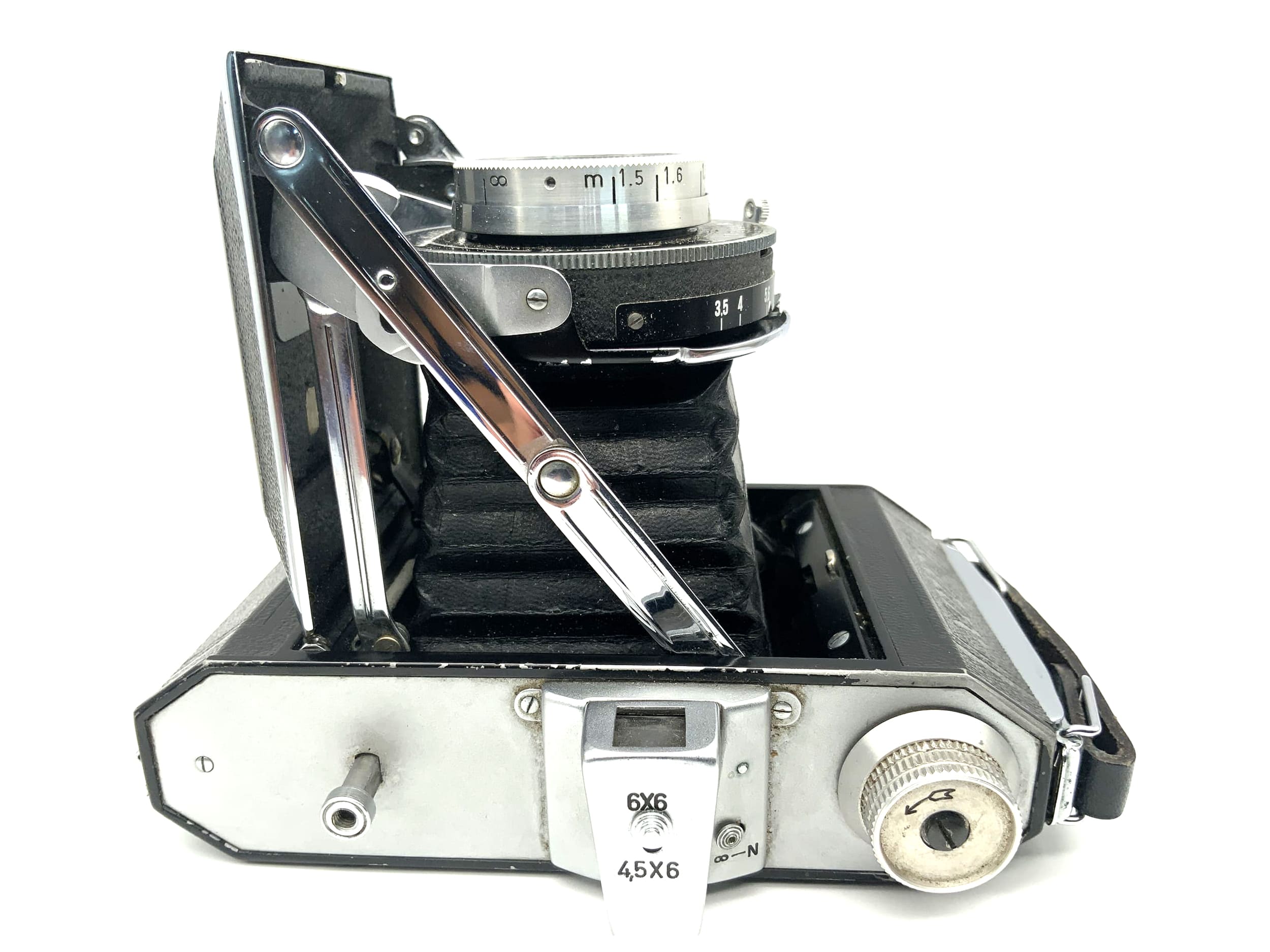 Rheinmetall Weltax folding camera with Meyer Optik Trioplan 1:3.5 75mm red V Temporary