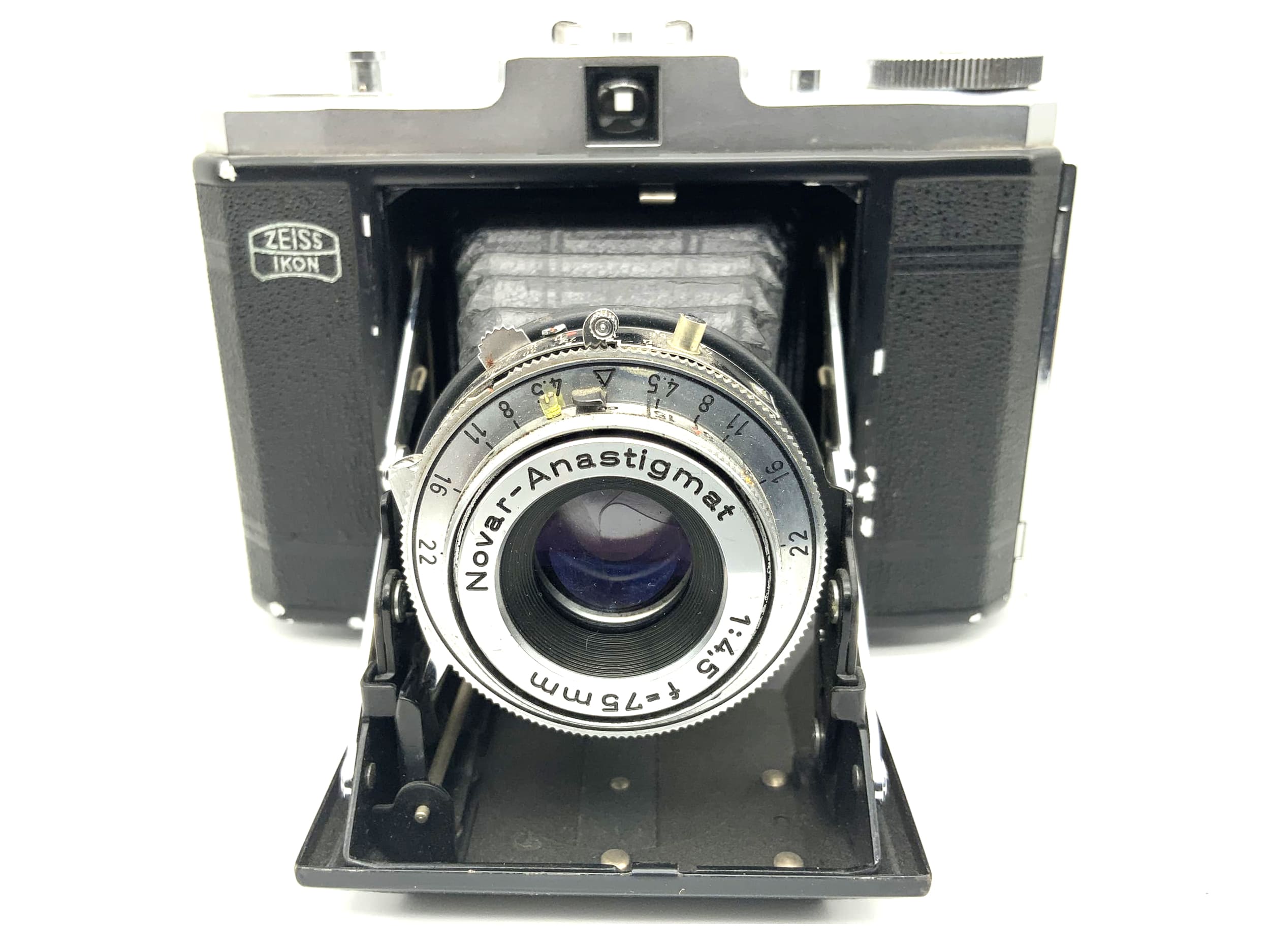 Appareil photo pliable Zeiss Ikon Nettar 518/16 avec objectif Novar Anastigmat 1:4,5 75 mm Velio