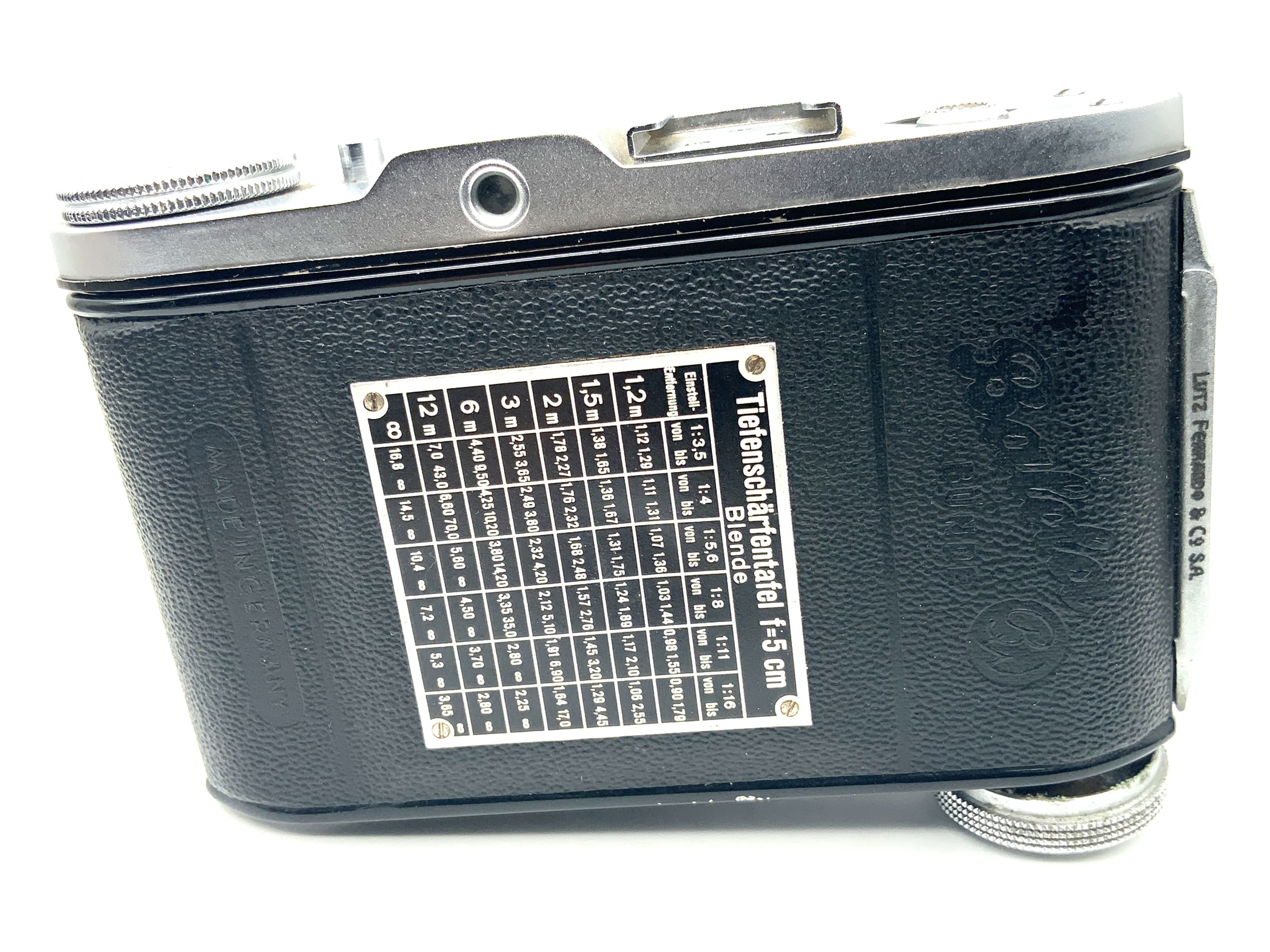 Balda Baldinette I Klappkamera mit Radionar 50mm f/3.5 Pronto-S, seltene Gravur