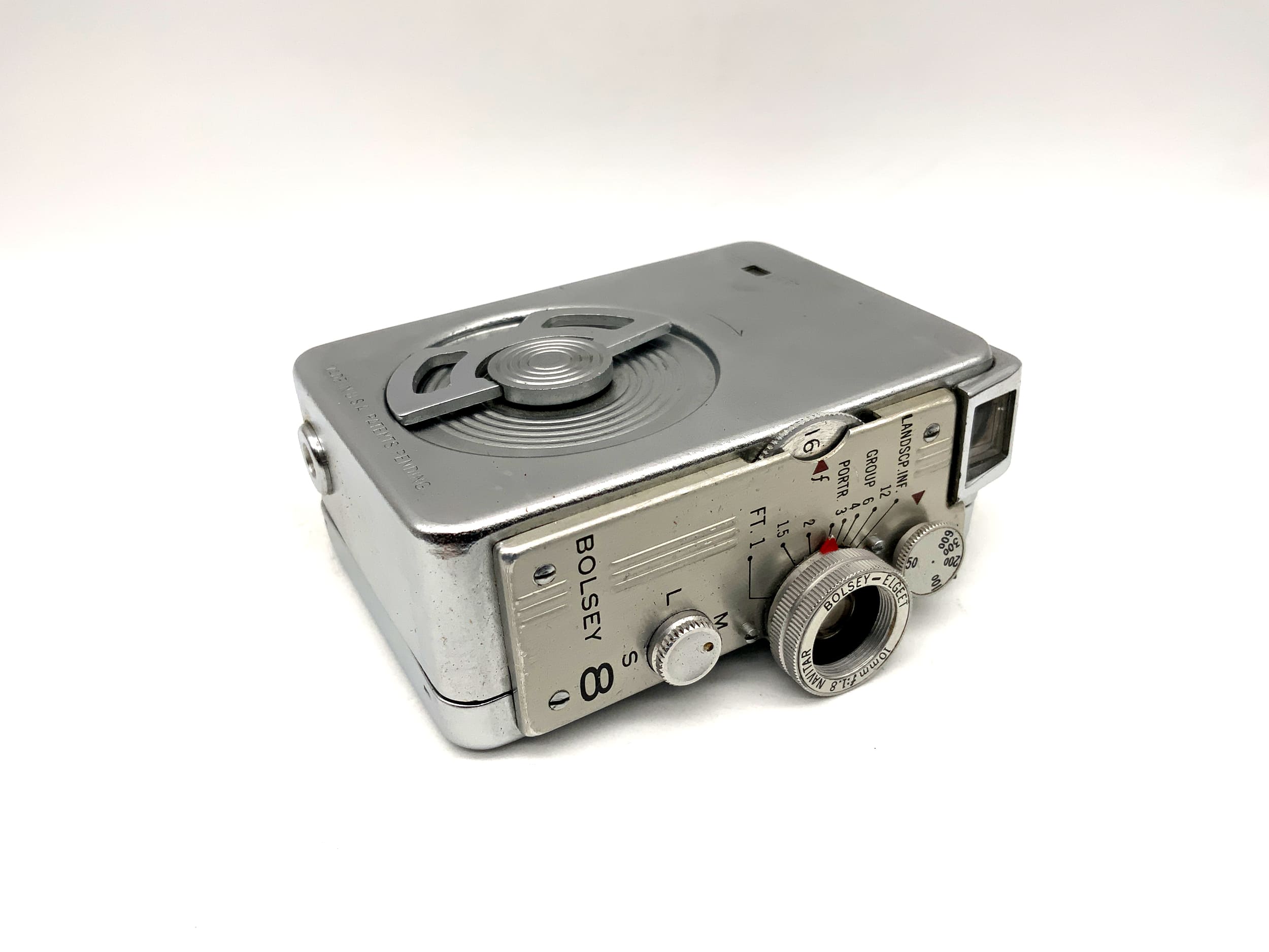 Bolsey 8 Miniaturkamera mit Navitar Bolsey-Elgeet 10mm 1:1.8 mit Tasche