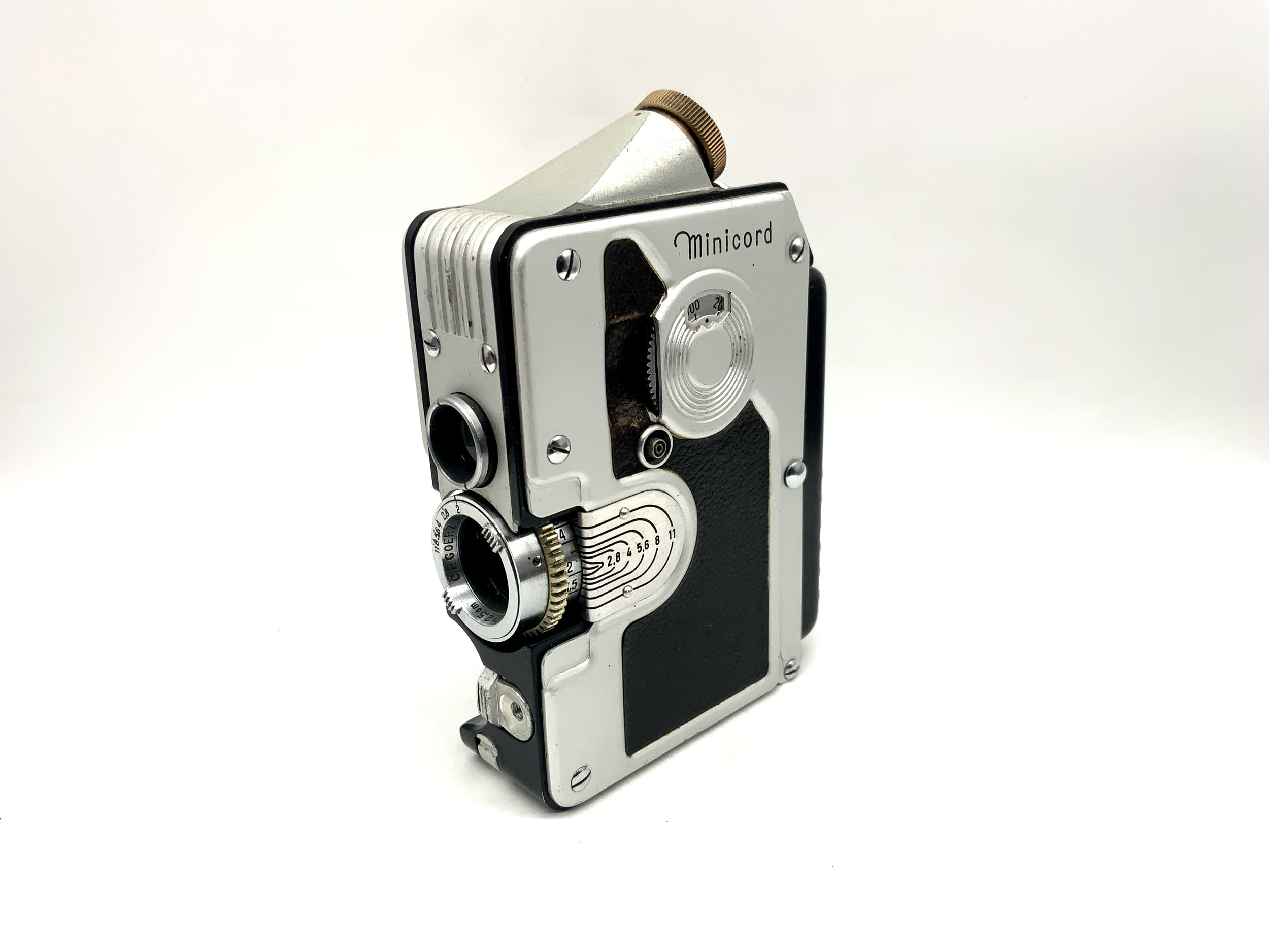 C.P. Goerz Wien Minicord 3 TLR mit Helgor 25mm 1:2 mit Tasche zweiäugig