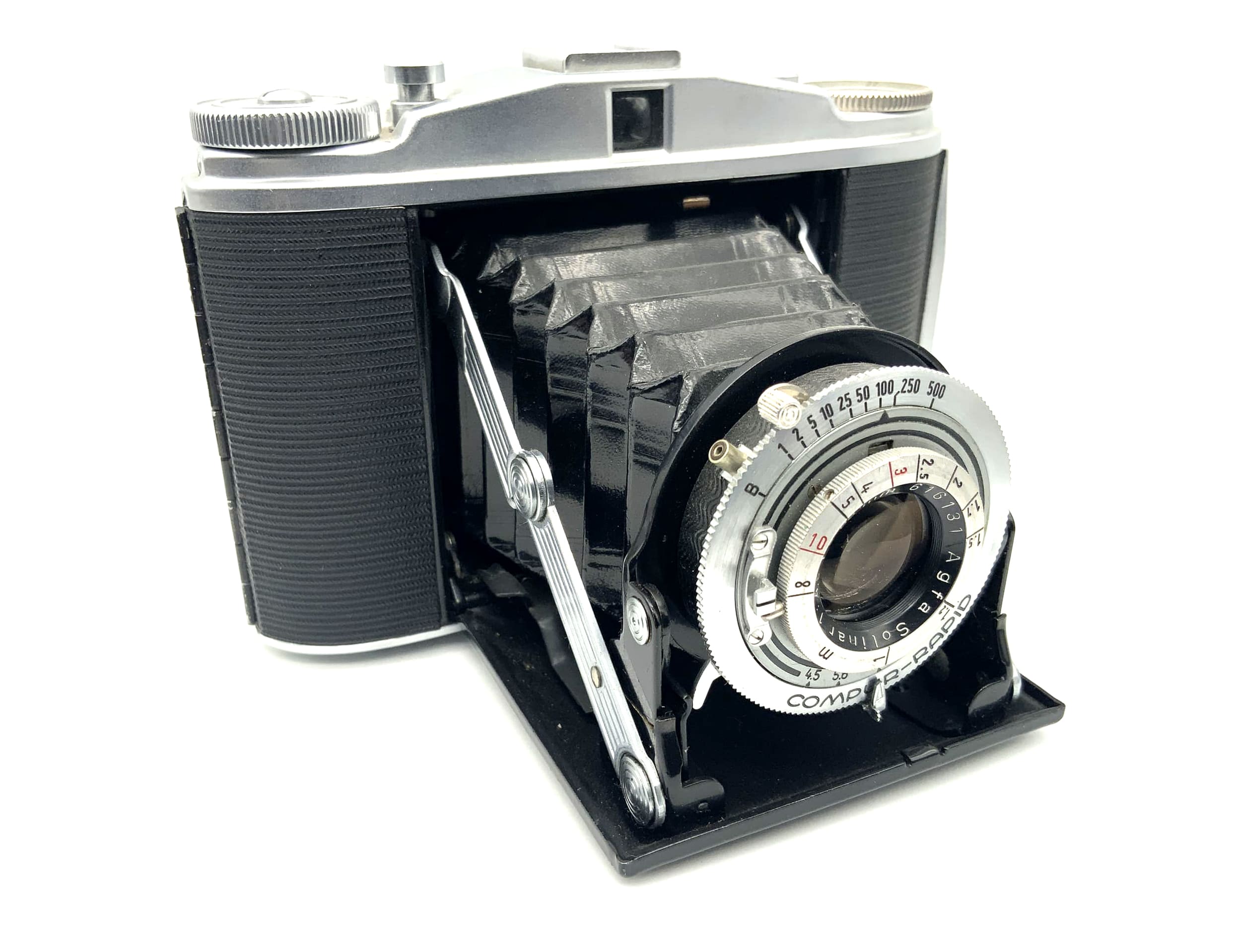 Appareil photo pliable Agfa Isolette II avec film en rouleau Solinar 1:4,5 f = 85 mm Compur Rapid