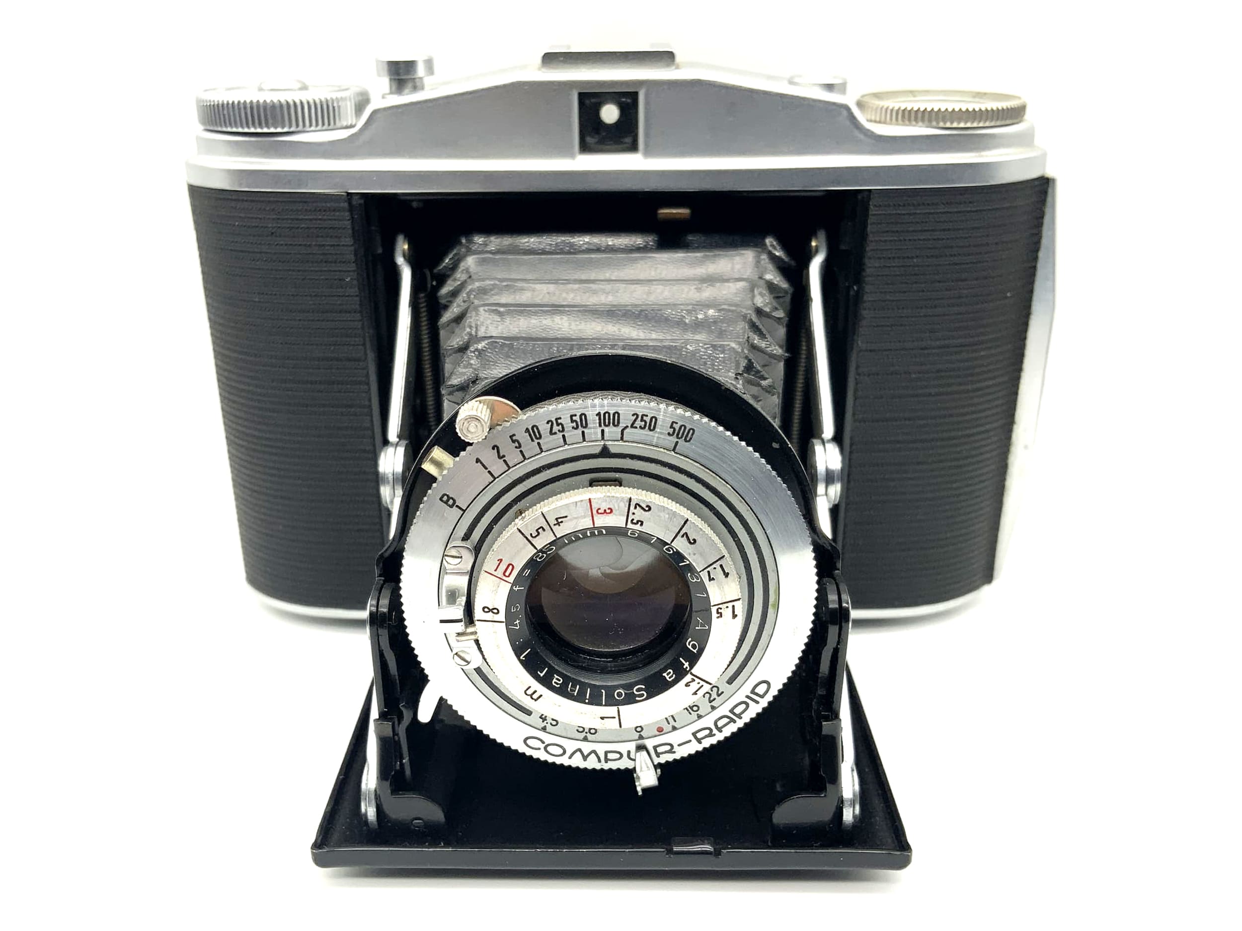 Appareil photo pliable Agfa Isolette II avec film en rouleau Solinar 1:4,5 f = 85 mm Compur Rapid