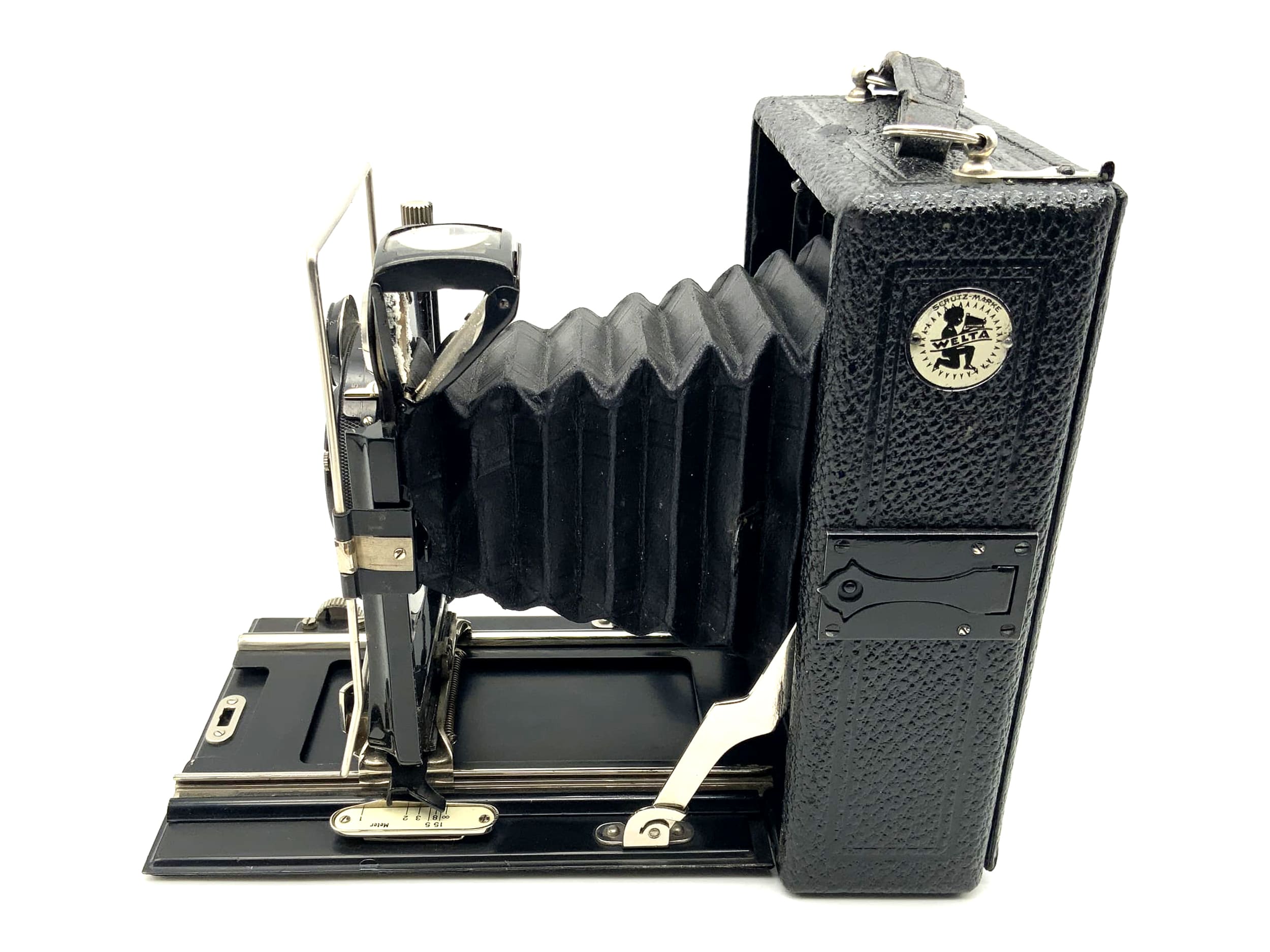 Caméra à plaque Welta avec Schneider Kreuznach Isconar f: 4,5 F=13,5cm 9x12 Compur