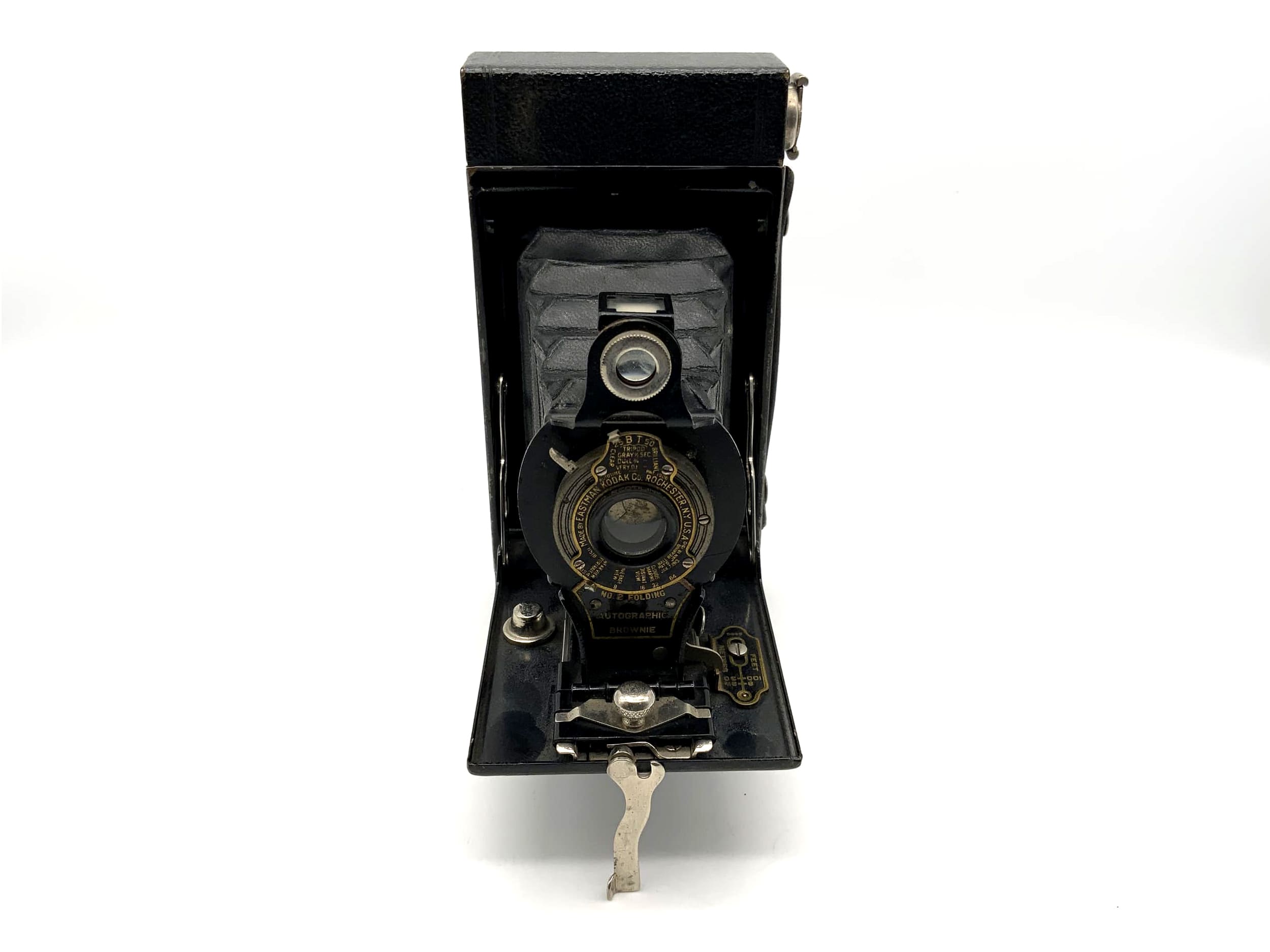 Appareil photo Kodak à plaque avec film en rouleau d'objectif 120 No.2 Folding Autographic Brownie