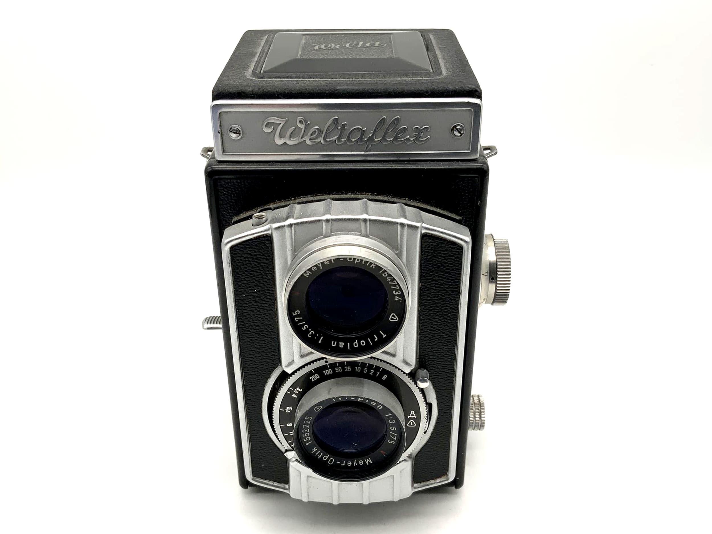 Jumelles Welta Weltaflex TLR avec Meyer Optik Trioplan 1:3,5/75 mm rouge V Vebur