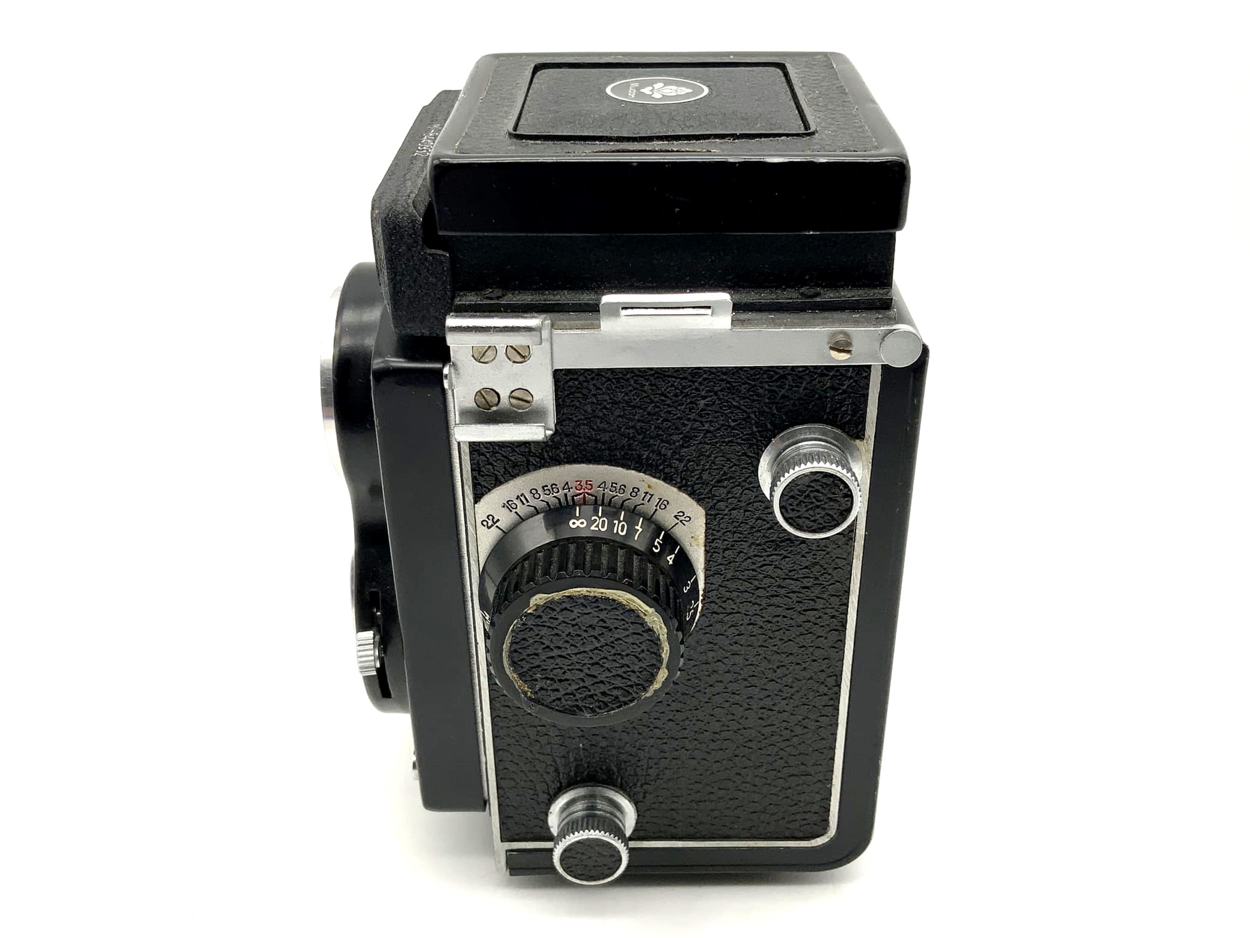 Appareil photo TLR Dandong Mudan avec MD DZH 1:3,5/75 mm chinois défectueux