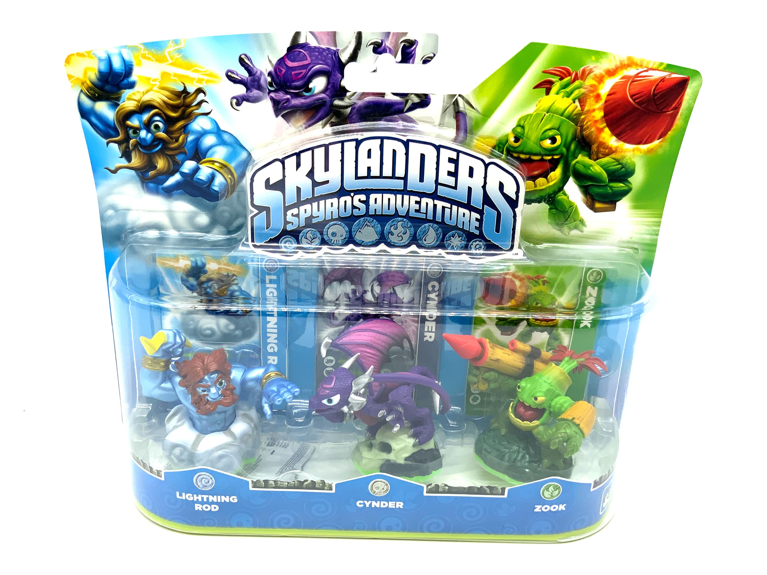 Skylanders Spyros Adventure Triple Pack Lightning Rod + Cynder + Zook in OVP