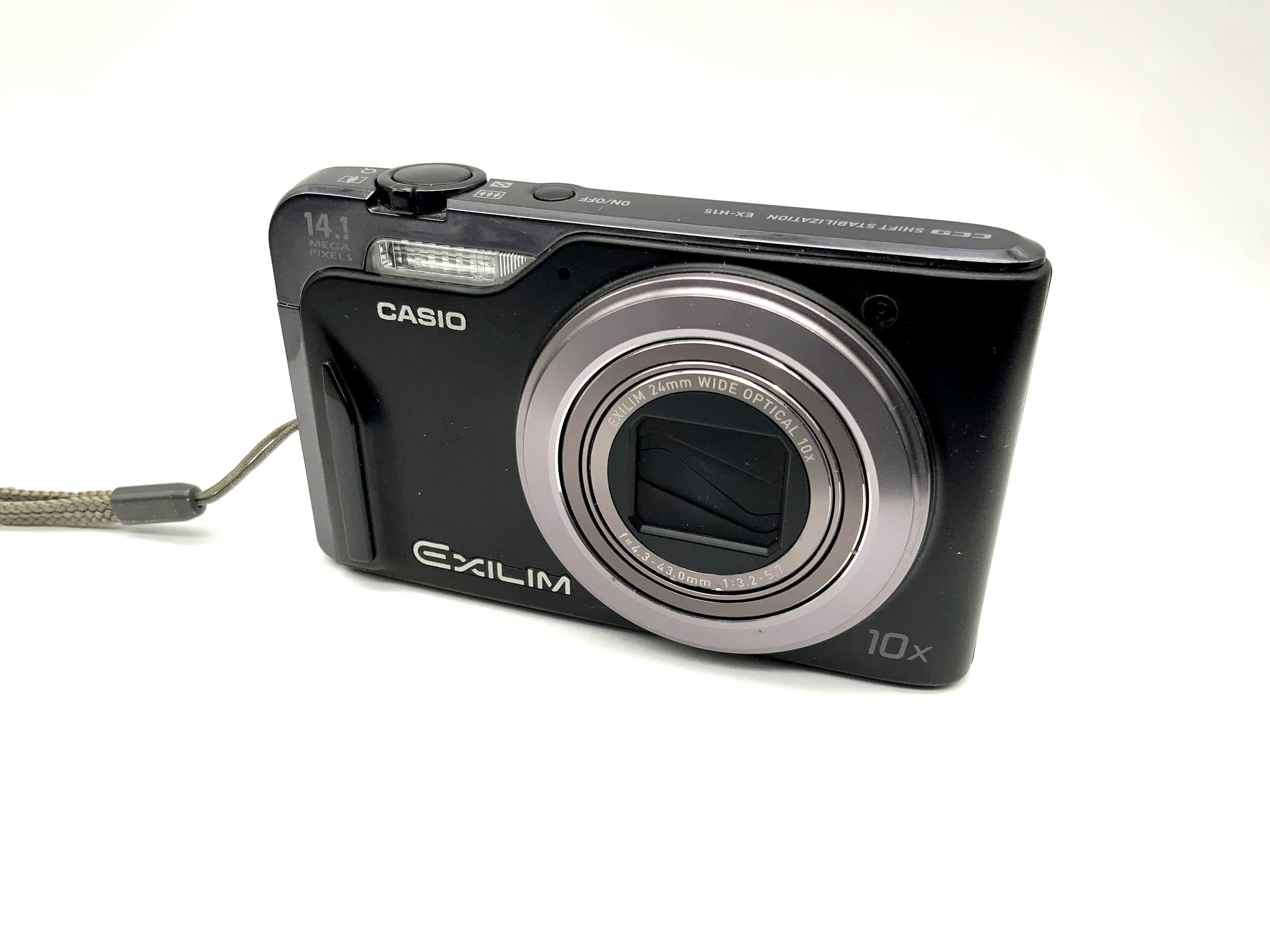 Casio EX-H15 with 24mm Wide Optical 10x f=4.3-43.0mm 1:3.2-5.7 14.1 Mega Pixels