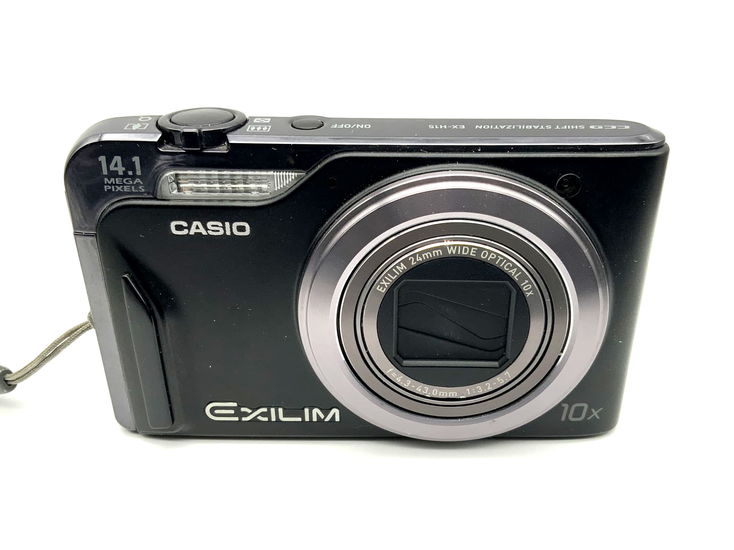 Casio EX-H15 with 24mm Wide Optical 10x f=4.3-43.0mm 1:3.2-5.7 14.1 Mega Pixels