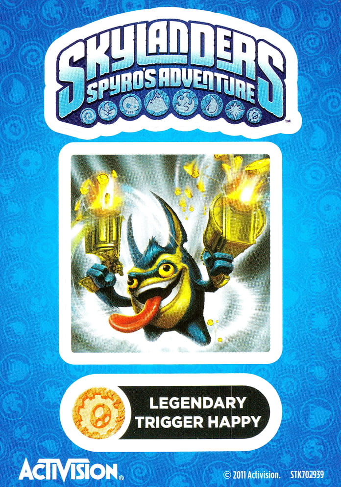 Skylanders Spyros Adventure Legendary Trigger Happy Aufkleber