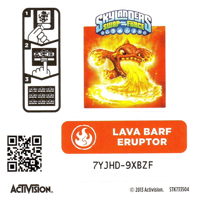 Skylanders Swap Force Lava Barf Eruptor Aufkleber