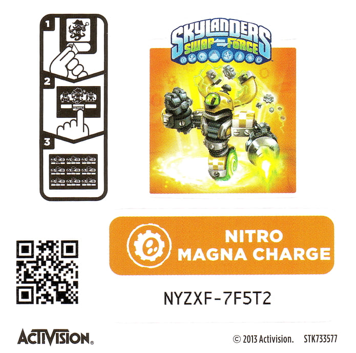 Skylanders Swap Force Nitro Magna Charge Aufkleber