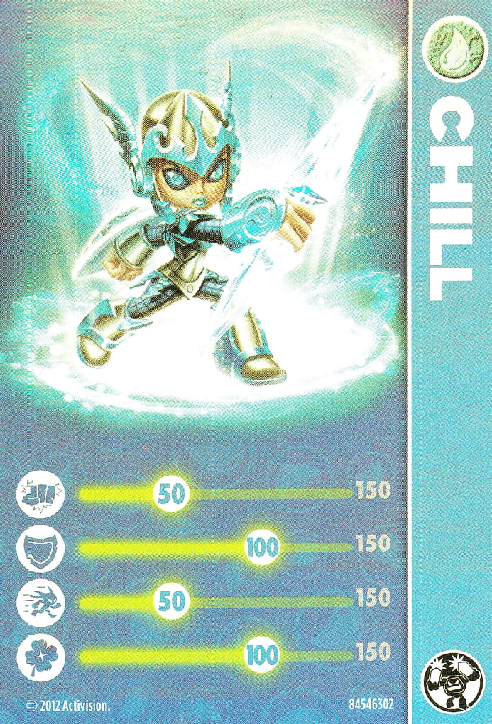 Skylanders Giants Chill Light Core Karte