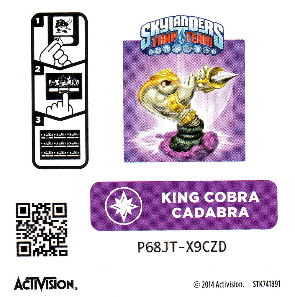 Skylanders Trap Team Cobra Cadabra King Aufkleber