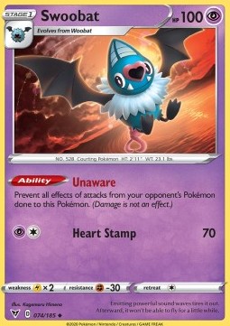 Swoobat⁣ - Vivid Voltage⁣ (Uncommon)⁣ [74]