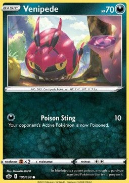 Venipede⁣ - Chilling Reign⁣ (Common)⁣ [105]
