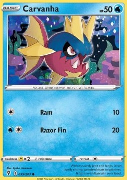 Carvanha⁣ - Evolving Skies⁣ (Common)⁣ [035]