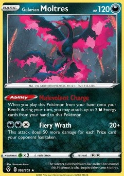 Galarian Moltres⁣ - Evolving Skies⁣ (Holo Rare)⁣ [093]