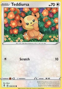 Teddiursa⁣ - Evolving Skies⁣ (Common)⁣ [126]