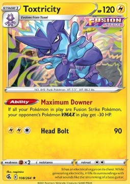 Toxtricity⁣ - Fusion Strike⁣ (Holo Rare)⁣ [108]
