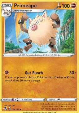 Primeape⁣ - Fusion Strike⁣ (Uncommon)⁣ [134]
