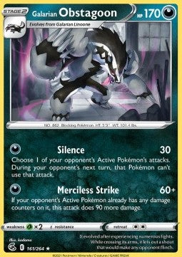 Galarian Obstagoon⁣ - Fusion Strike⁣ (Holo Rare)⁣ [161]