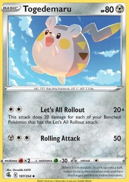 Togedemaru⁣ - Fusion Strike⁣ (Uncommon)⁣ [187]