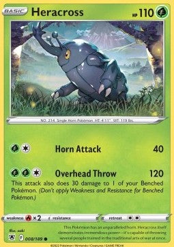 Heracross⁣ - Astral Radiance⁣ (Common)⁣ [008]