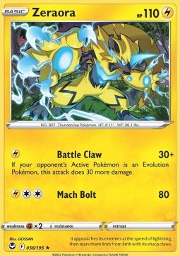 Zeraora⁣ - Silver Tempest⁣ (Rare)⁣ [056]