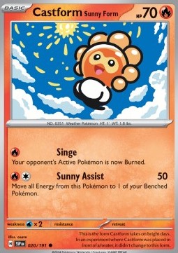 Castform Sunny Form⁣ - Surging Sparks⁣ (Common)⁣ [020]
