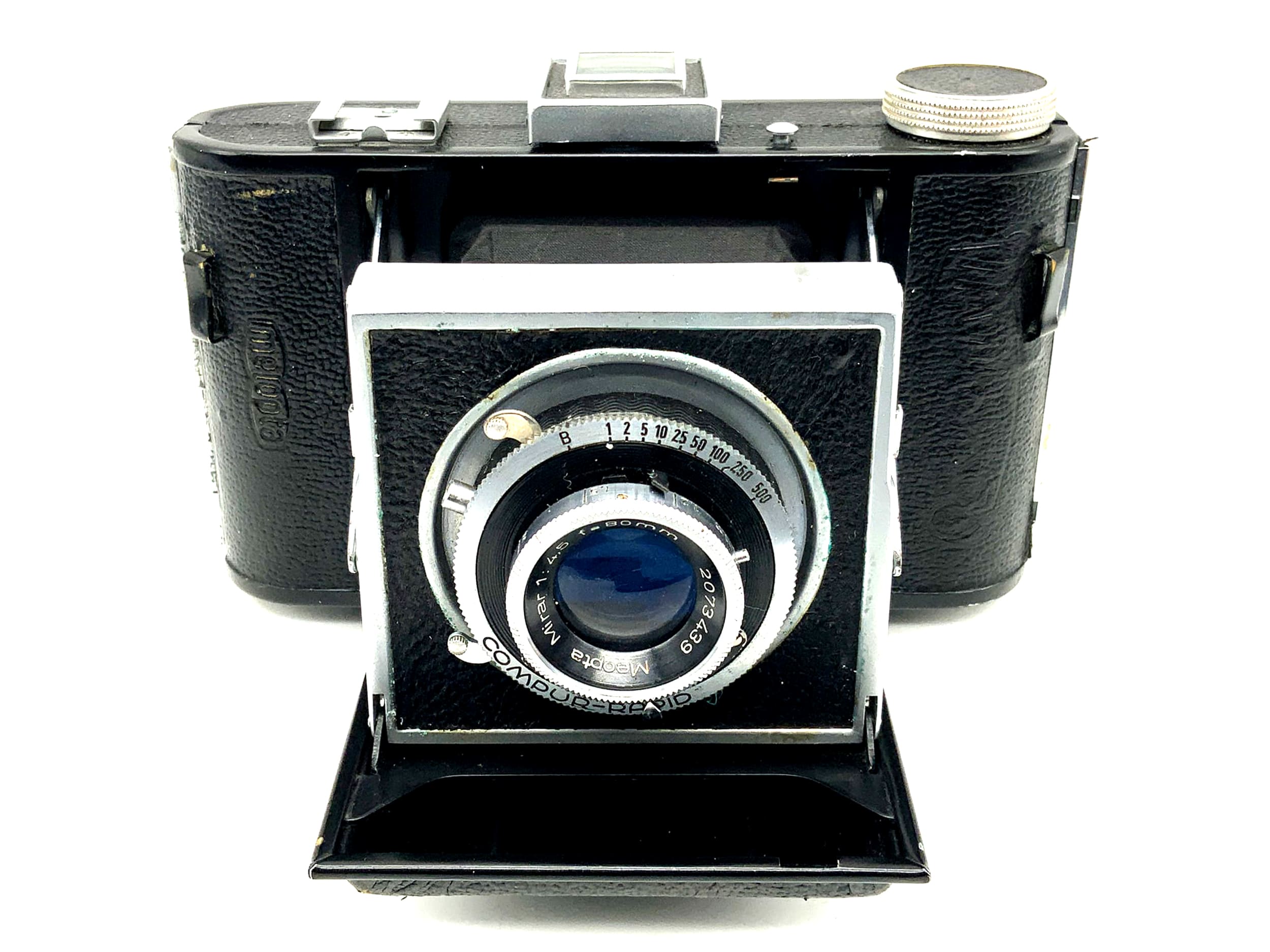 Meopta Milona folding camera with Mirar 1:4.5 f=80mm Compur-Rapid 6x6